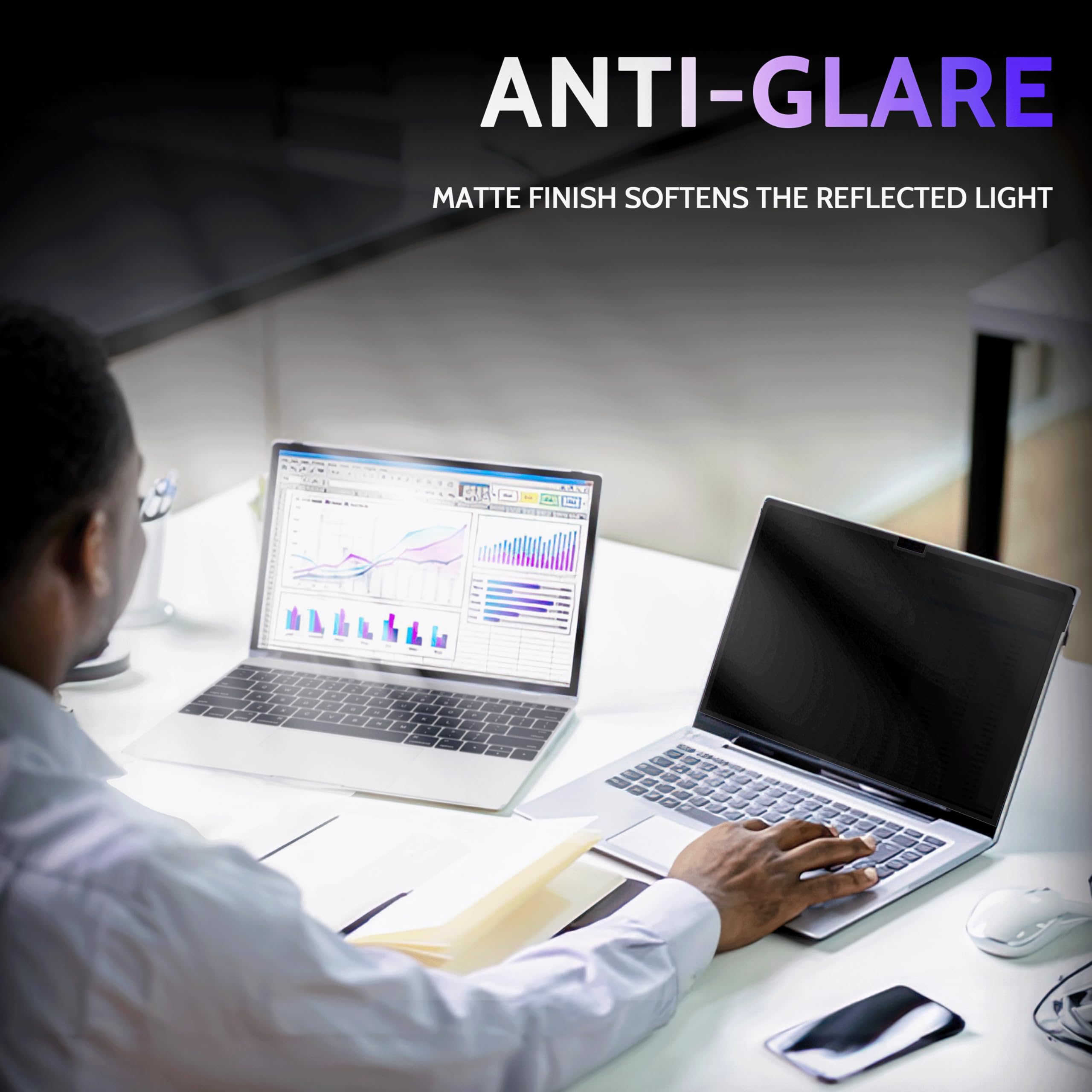 Peslv Privacy Screen For Macbook Pro 16 Inch (2021 2023, M1, M2, M3)   A2991 A2485 A2780, Magicsuction Removable Anti Spy Black