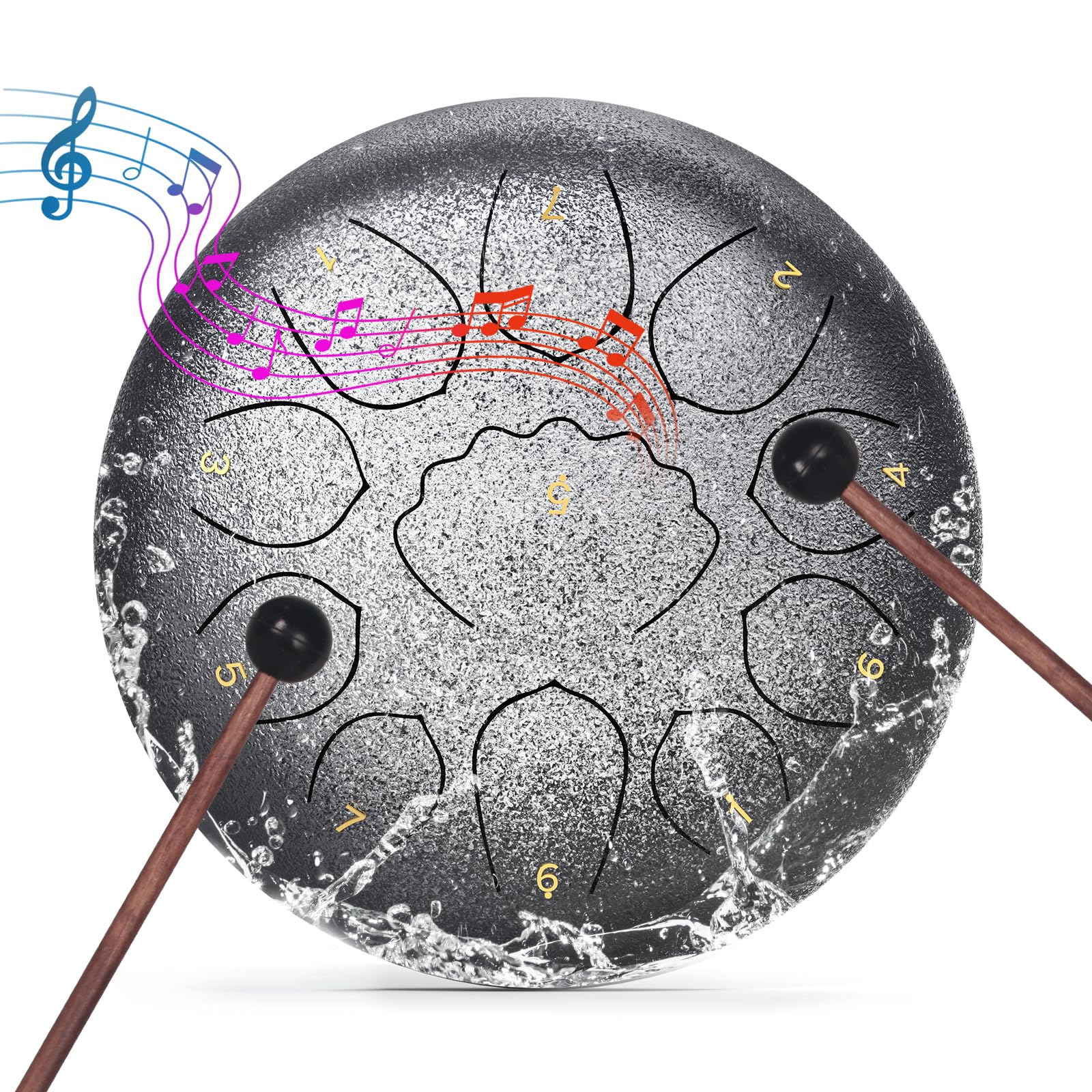 Rain Drum for Outside Garden, 8 Inches 11 Notes Steel Tongue Drum Rain Chime, Chakra Drum for Rain, Rain Drum for Outside Garden