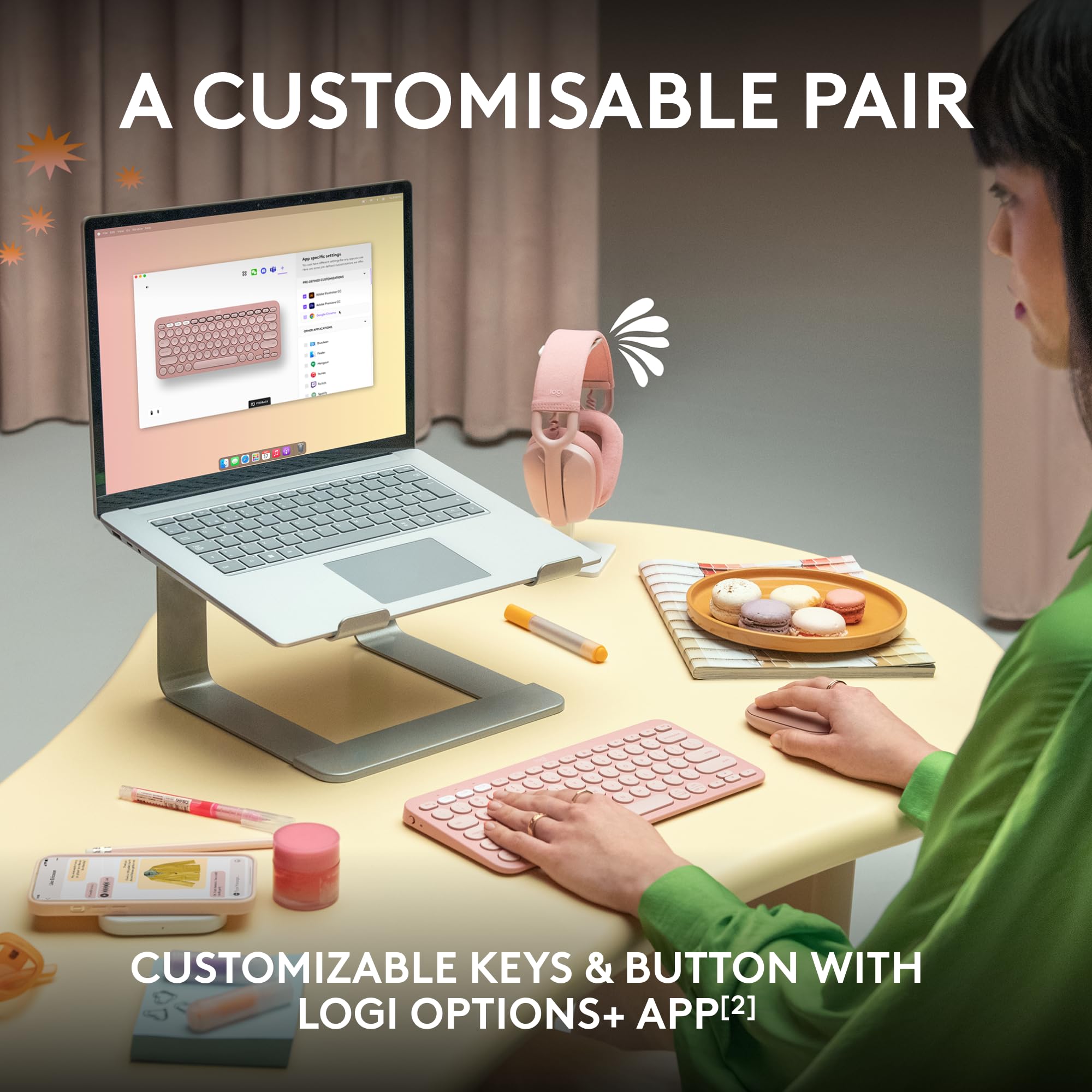 Logitech Pebble 2 Combo, Wireless Keyboard And Mouse, Quiet And Portable, Customizable, Logi Bolt, Bluetooth, Easy Switch For Wi