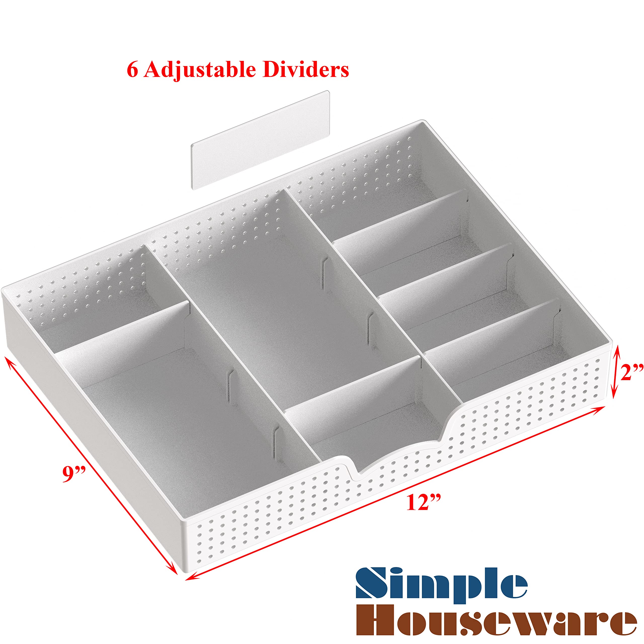 Simple Houseware Desk Monitor Stand Riser with Adjustable Organizer Tray, White