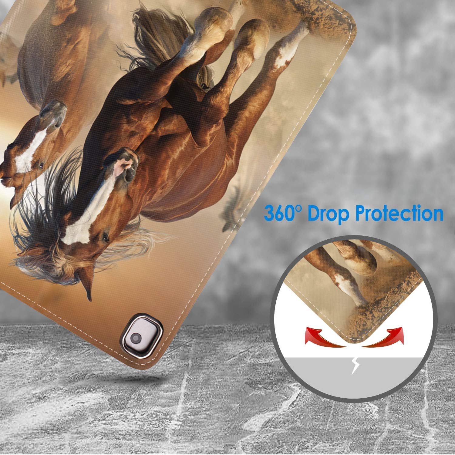 Loworo For Ipad Mini 5/Mini 4 Case, Ipad Mini 1/2/3 Case, Adjustable Folio Smart Cover Stand Shockproof Tpu Case With Auto Sleep