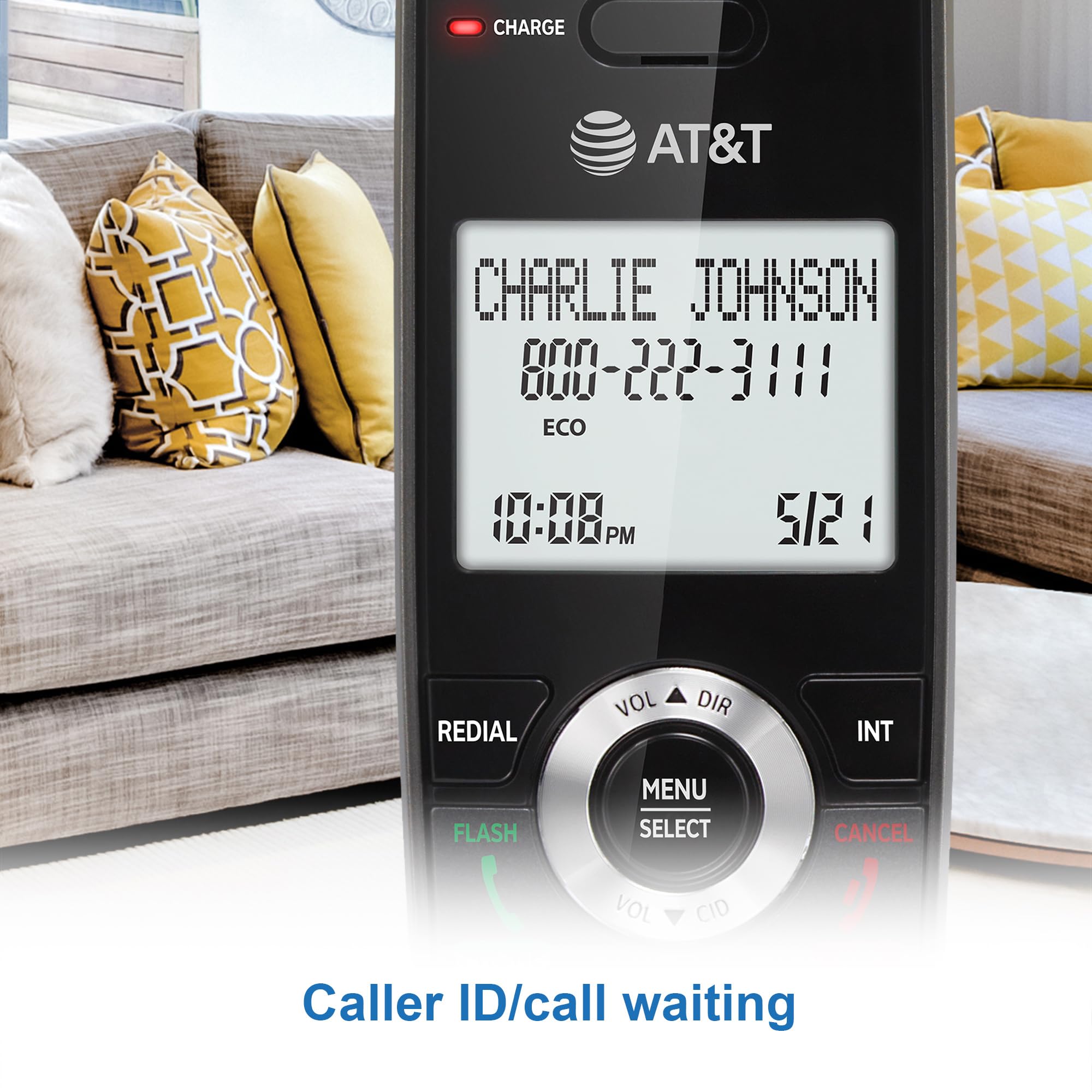 At&T Gl2101 5 Dect 6.0 5 Handset Cordless Home Phone With Call Block, Caller Id, Full Duplex Handset Speakerphone, 2'' White Bac