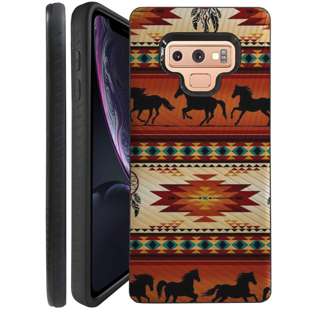 Casesondeck Case Compatible With [Samsung Galaxy Note 9] Textured Tribal Floral Designs On Dual Layer Embossed Slim Cover (Weste