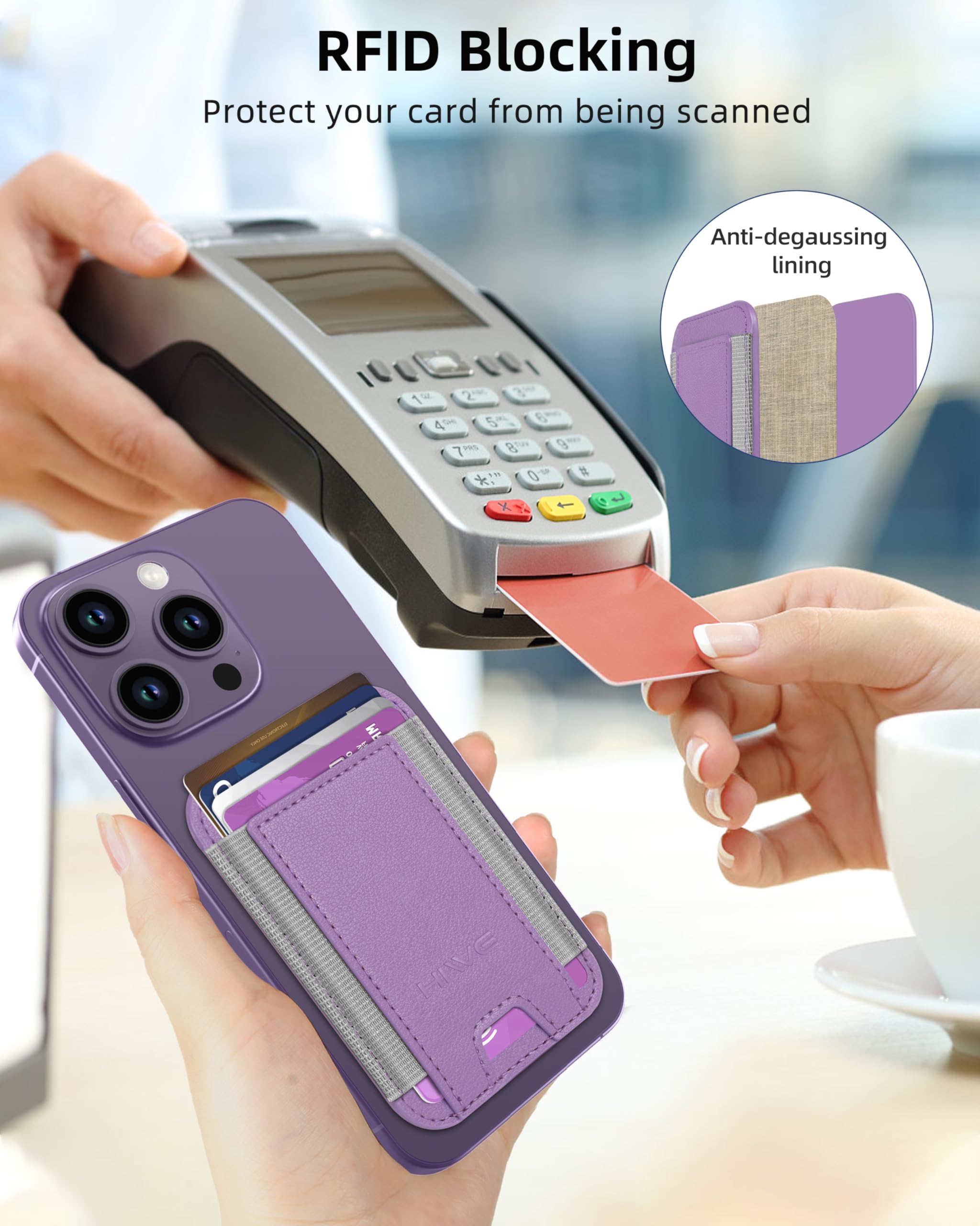 Hiwe For Magsafe Wallet, Magnetic Card Holder For Iphone 16/15/14/13/12 Series, Minimalist Leather Wallet, 1 Slot, Fit 6 Cards,