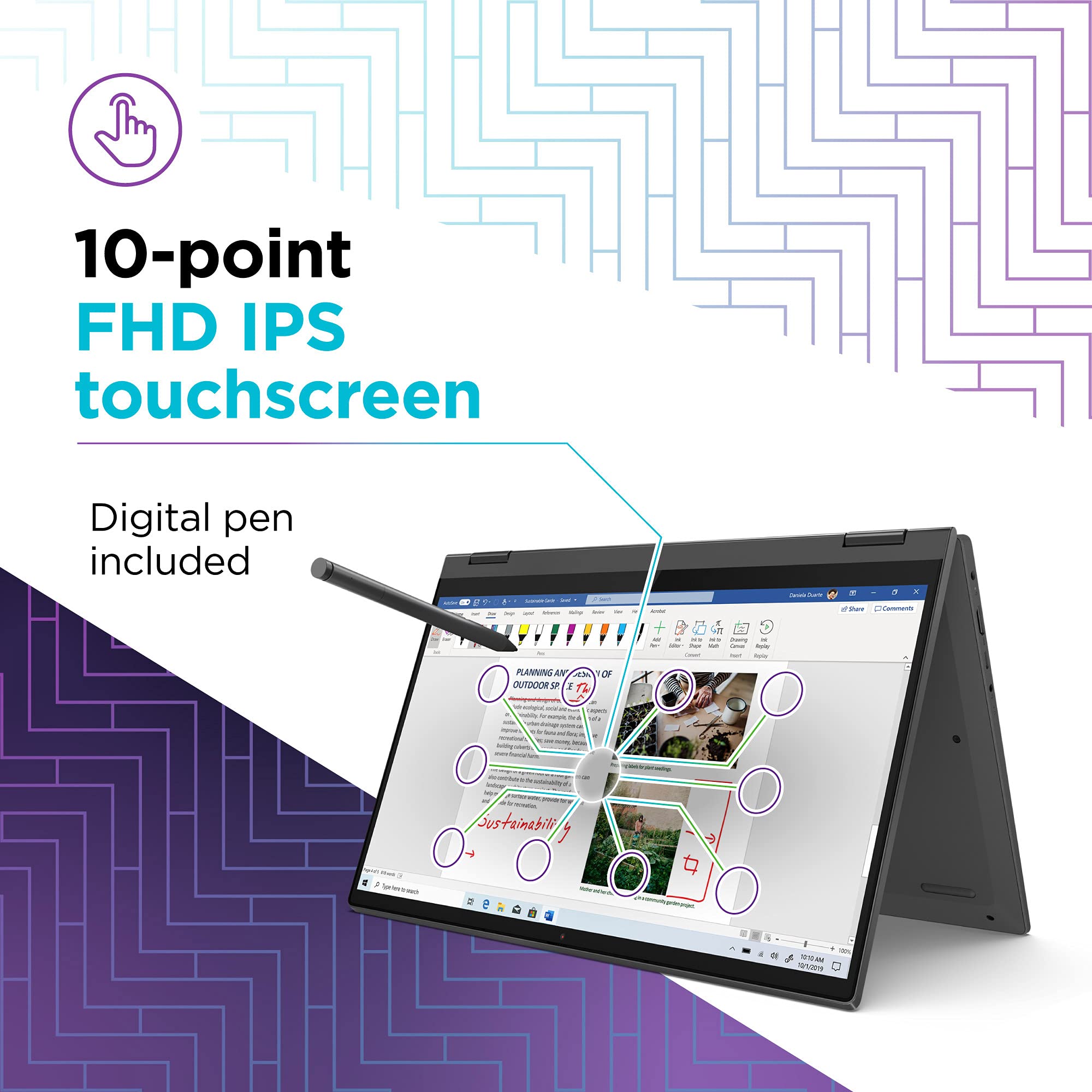 Lenovo Flex 5 14 Laptop, 14.0 Fhd Touch Display, Amd Ryzen 5 5500U, 16Gb Ram, 256Gb Storage, Amd Radeon Graphics, Digital Pen, W