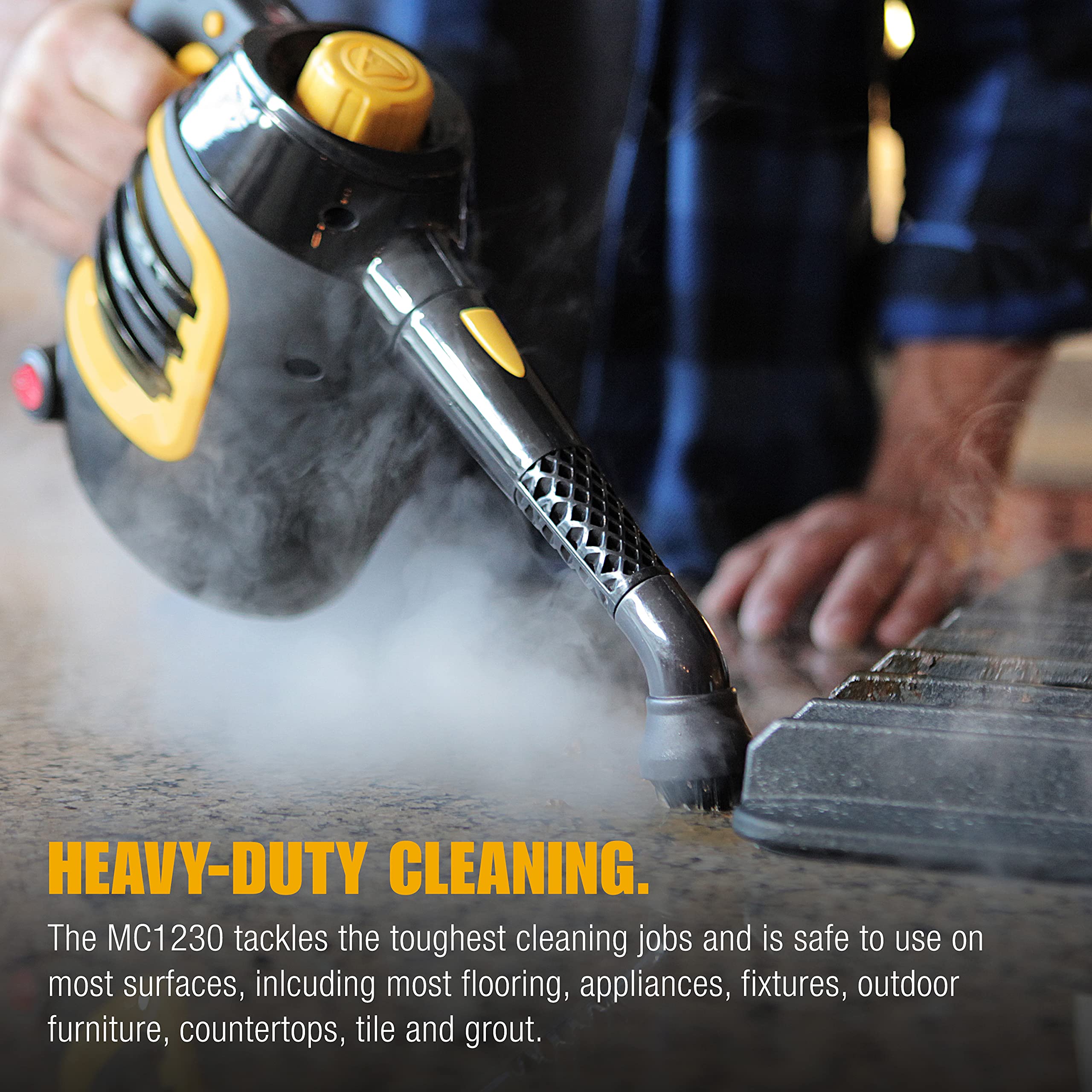 Mcculloch Mc1230 Handheld Steam Cleaner With Extension Hose,Quick Heat Up Time, 11 Piece Accessory Set, Chemical Free Cleaning F