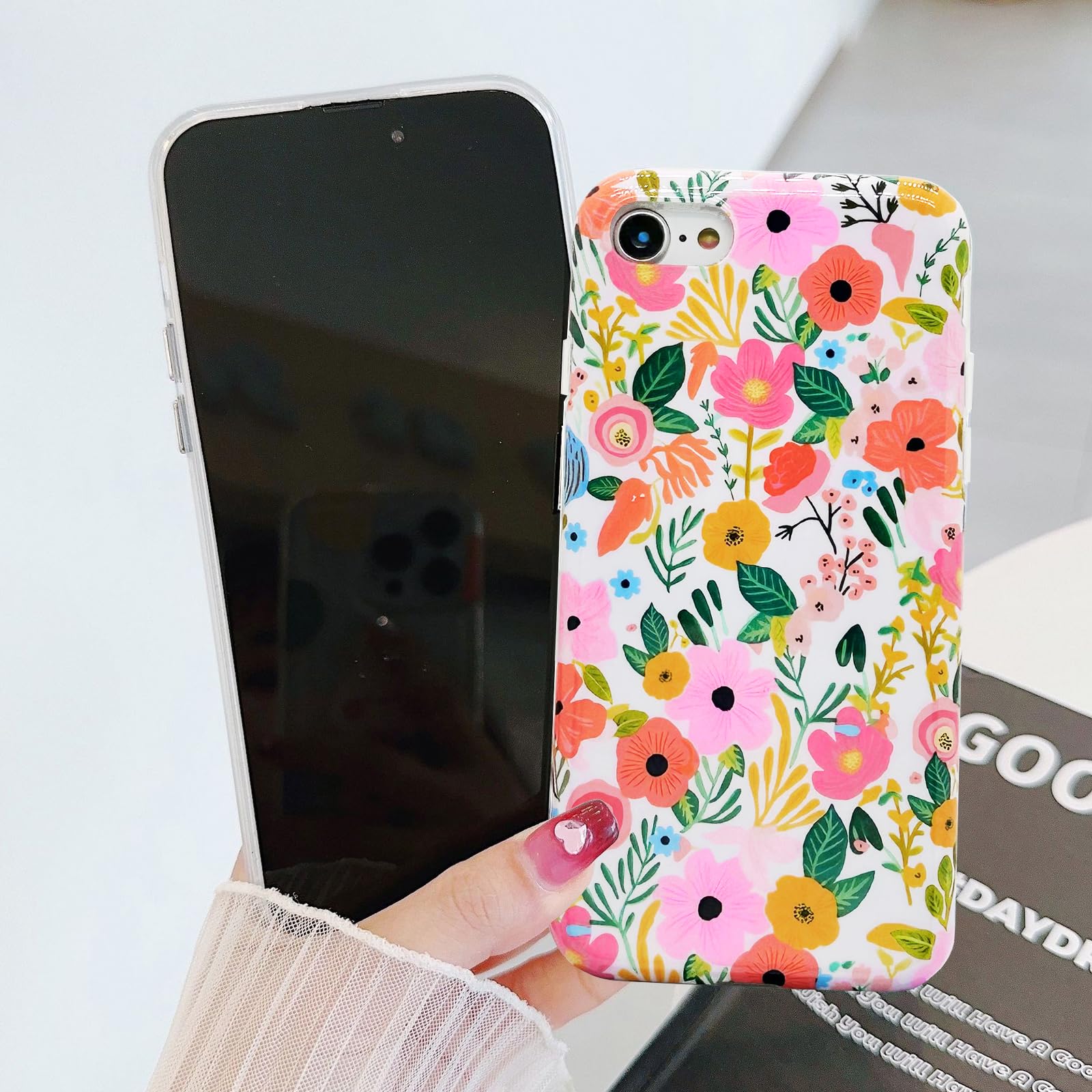 J.West Ipod Touch 7 Case, Ipod Touch 6/5 Case, Soft Shockproof Cute Floral Phone Protective Cover For Women, Garden Flower Patte