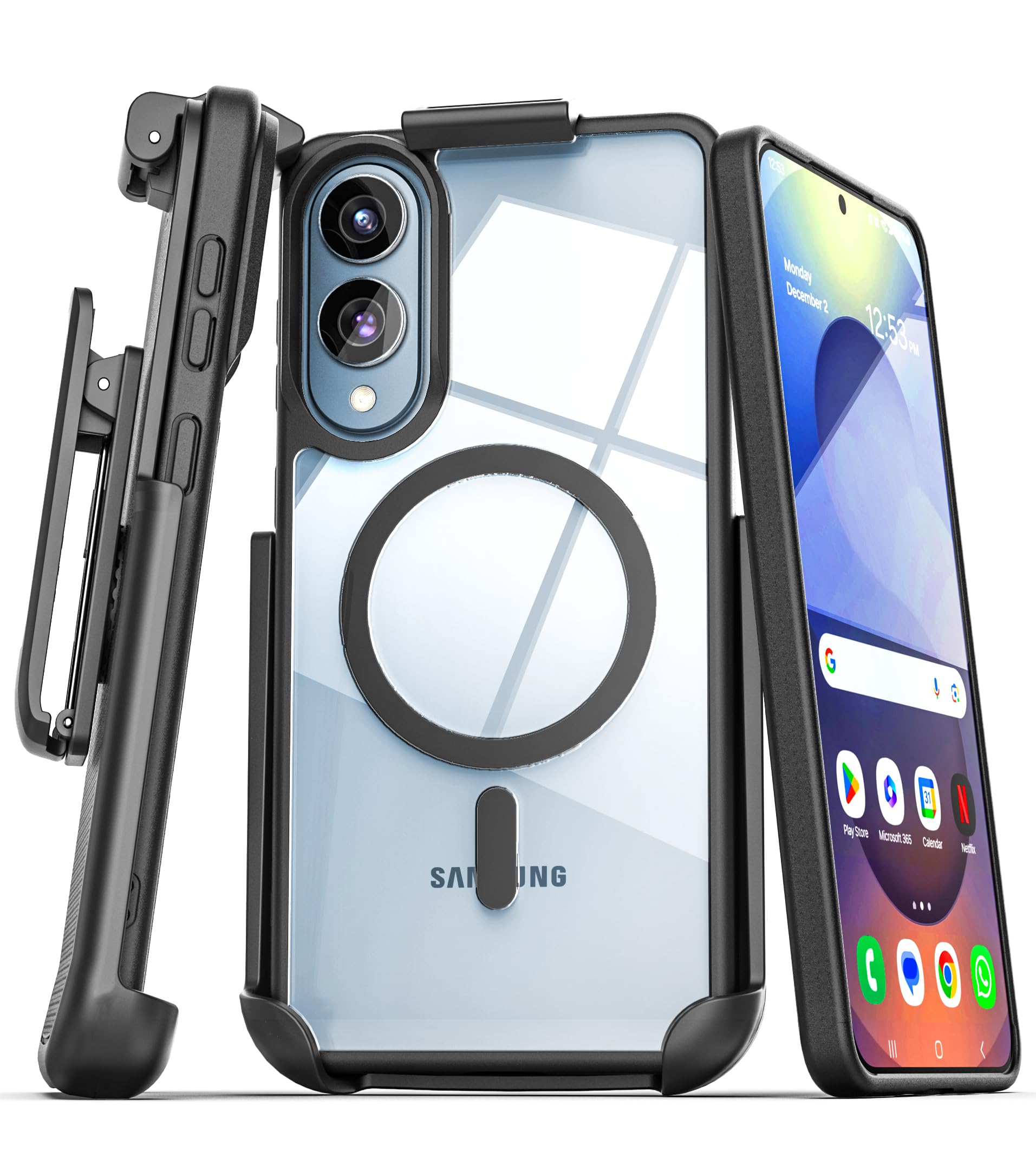 Encased SlimShield for Samsung Galaxy S25 Edge Case with Belt Clip (Compatible with MagSafe) Slim Protective Case & Holster (Cle
