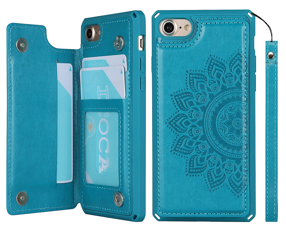 Icovercase For Iphone Se (2Nd) 202078 Wallet Case With Card Slots Holder Stand [Rfid Blocking] Pu Leather Kickstand Magnetic Sho