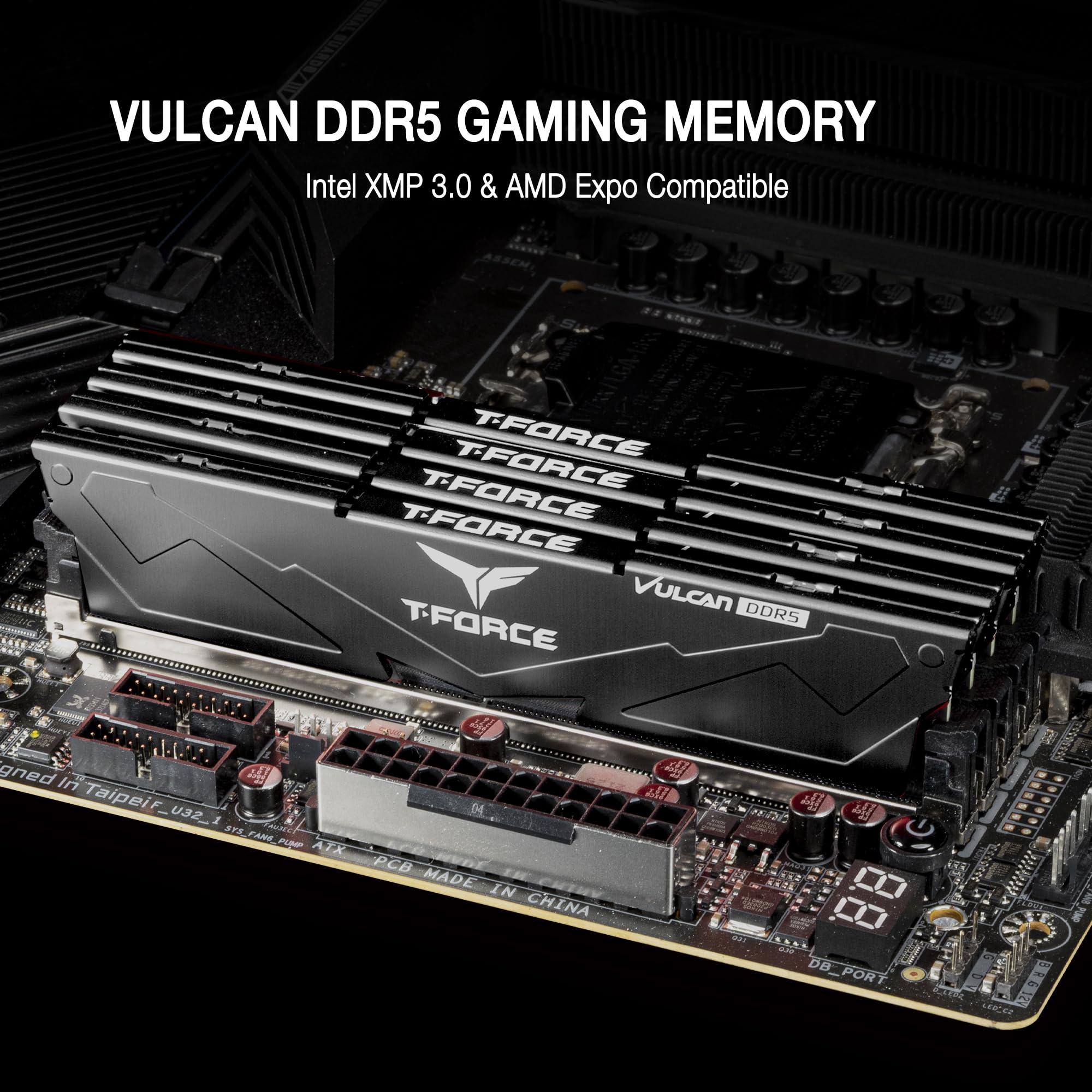Teamgroup T-Force Vulcan Ddr5 32Gb (2X16Gb) 6000Mhz (Pc5-48000) Cl38 Desktop Memory Module Ram (Black) For Chipset 600 700 Serie