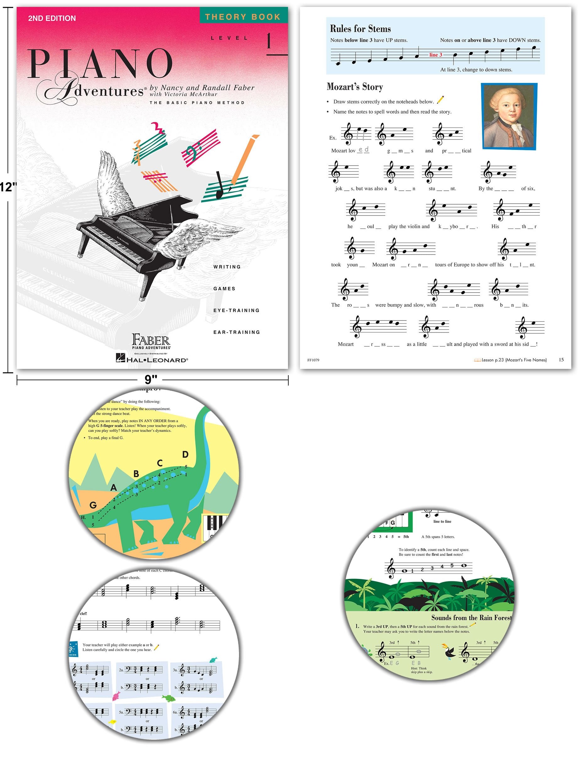 Piano Adventures Level 1 2Nd Edition Bundle Set By Nancy Faber - Lesson, Theory, Performance, Technique & Artistry Books & Julie
