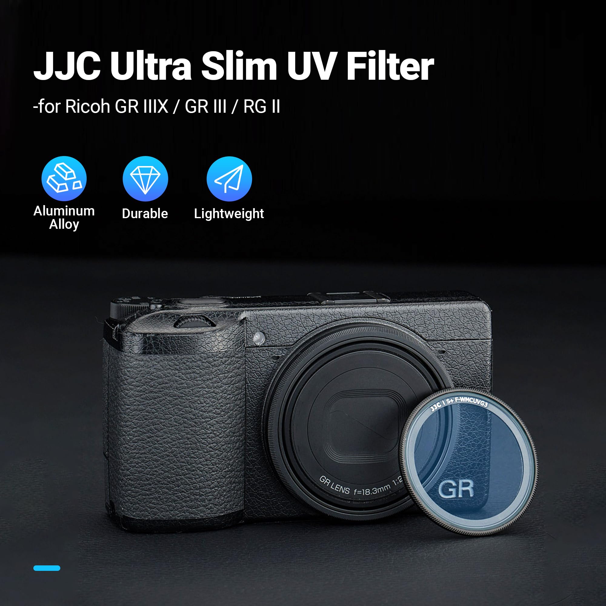 Jjc Uv Protective Filter For Ricoh Gr Iiix Gr Iiix Hdf Gr3X Hdf Gr Iii Gr Iii Hdf Gr3 Hdf & Gr Ii Gr2, 19 Layers Mulit Coated Ul