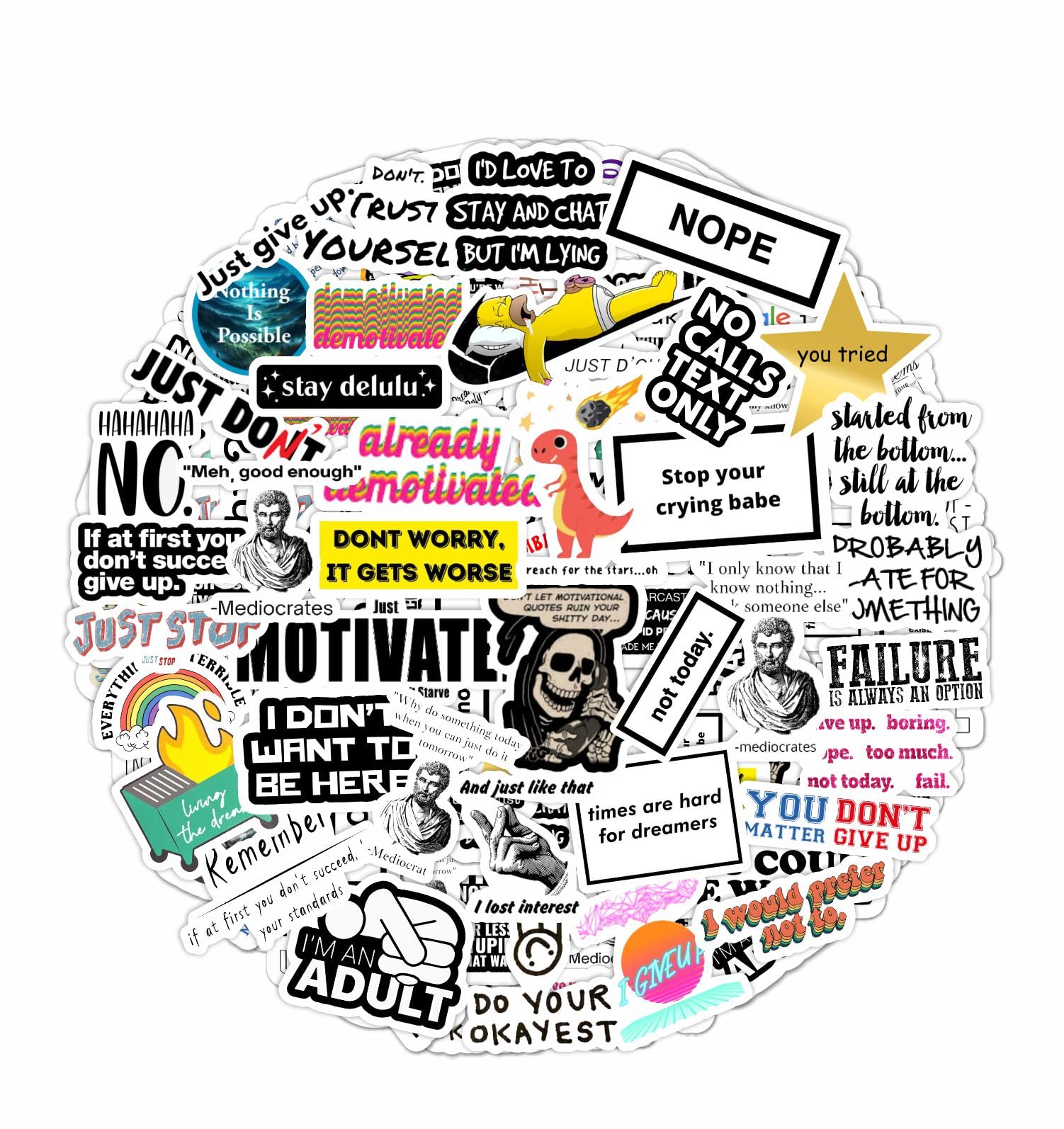 100Pcs Snarky Stickers, Sarcastic Stickers   Demotivational Stickers For Water Bottle And Laptop   Unmotivational Stickers, Funn