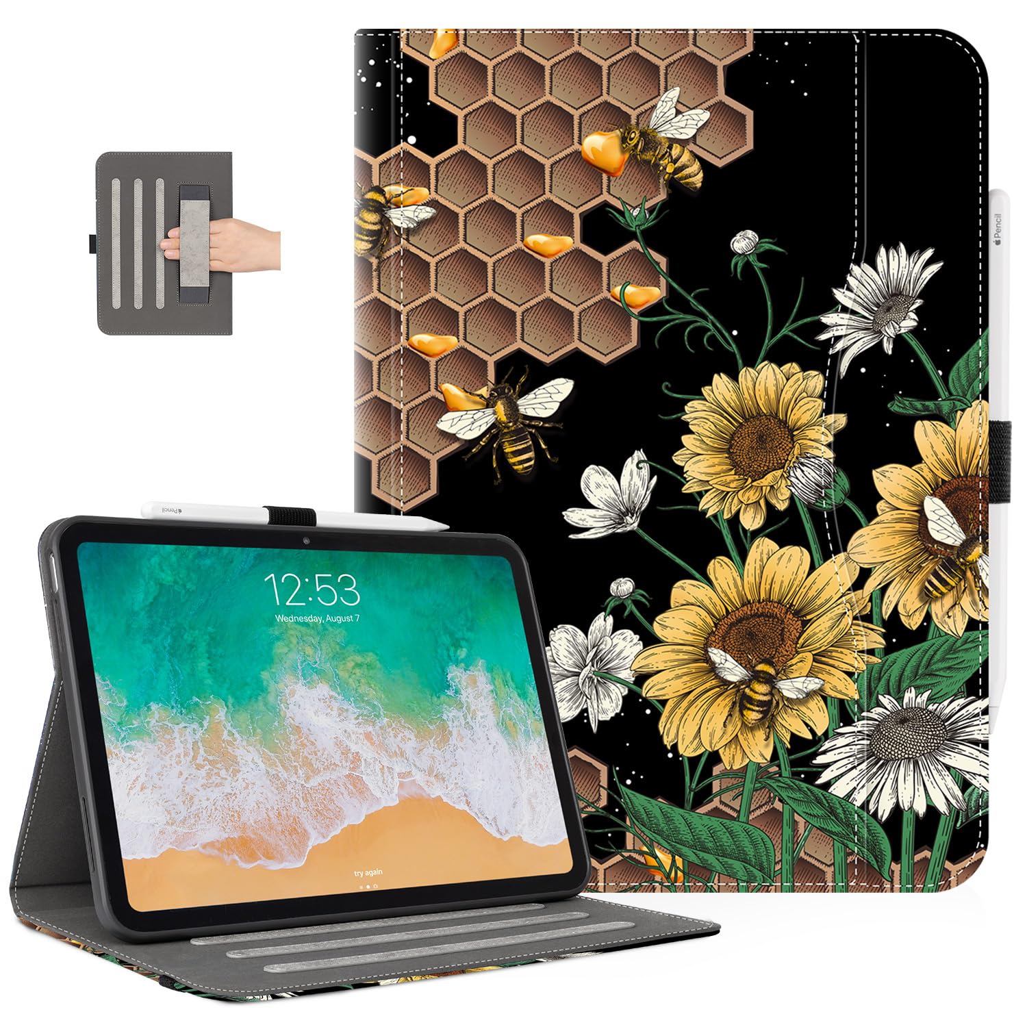 Ipad 10Th Generation Case, Ipad Case 10Th Generation With Pencil Holder Kids Men Women Multi Angle View Adjustable Stand Shockpr