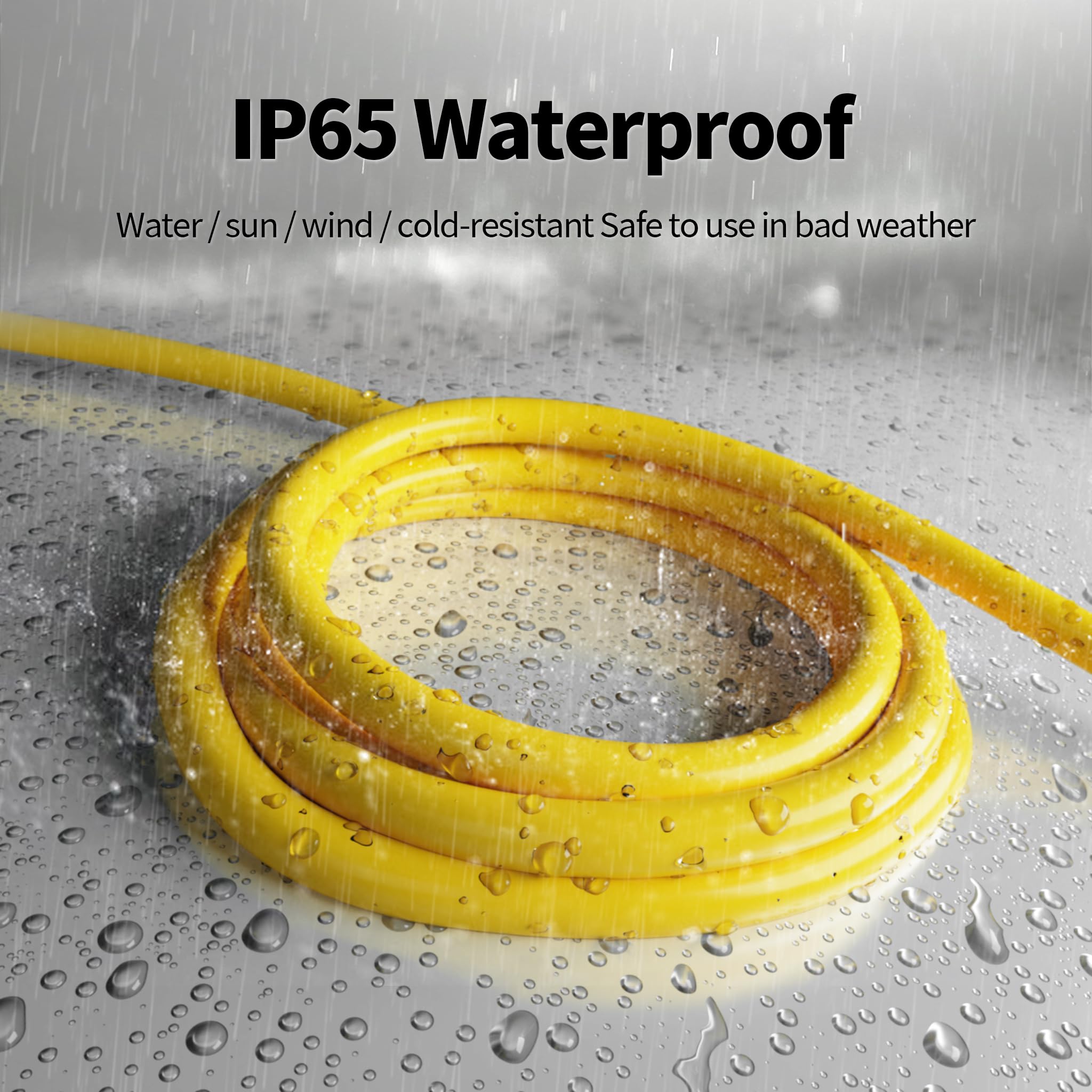 Powgrn 15 Ft 10/3 Outdoor Extension Cord Waterproof Heavy Duty 10 Gauge 3 Prong, Flexible Cold Resistant Power Cord Indoor & Out