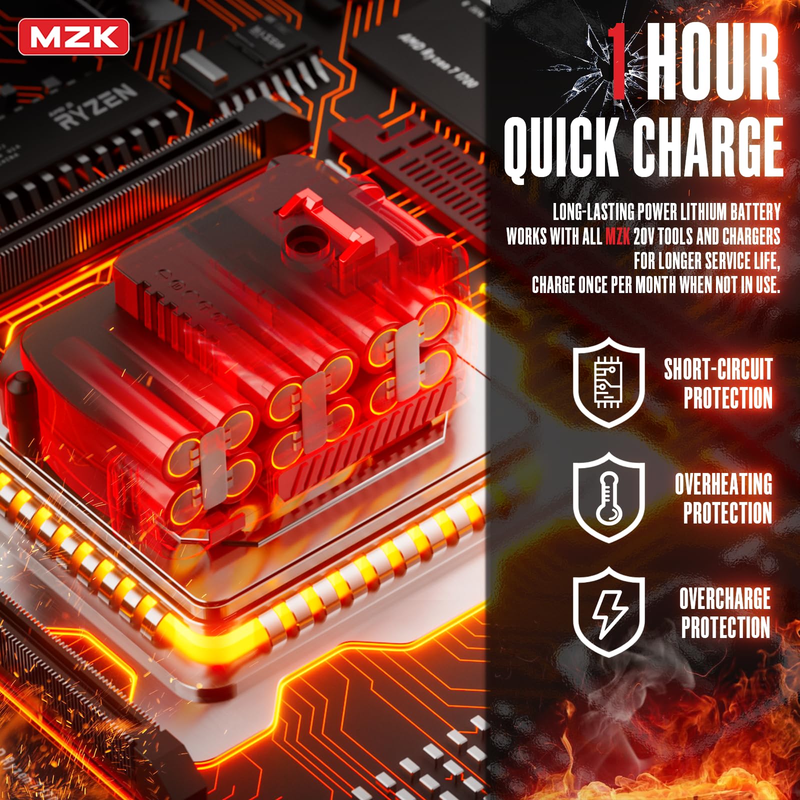 Mzk 20V Battery Pack (20V 2Ah)