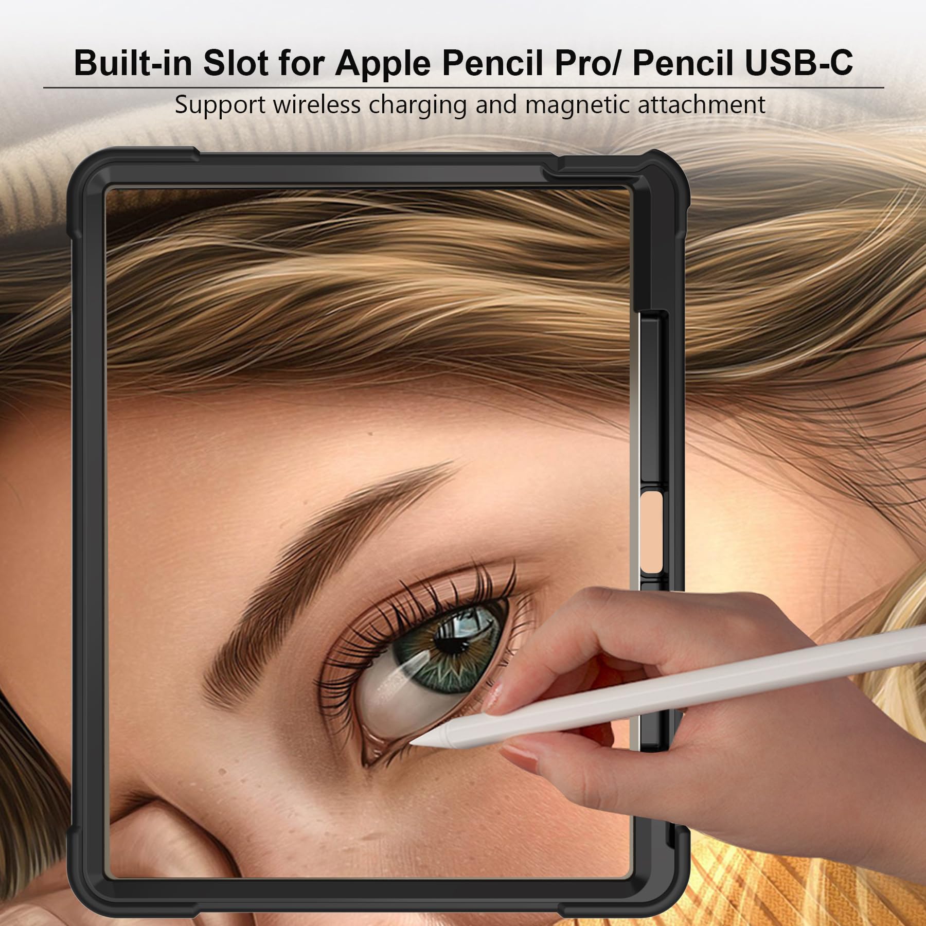 Rantice Ipad Air 13 Inch Case, Hybrid Shockproof Rugged Drop Protective Case With Kickstand & Pencil Holder For Ipad Air 13 Inch