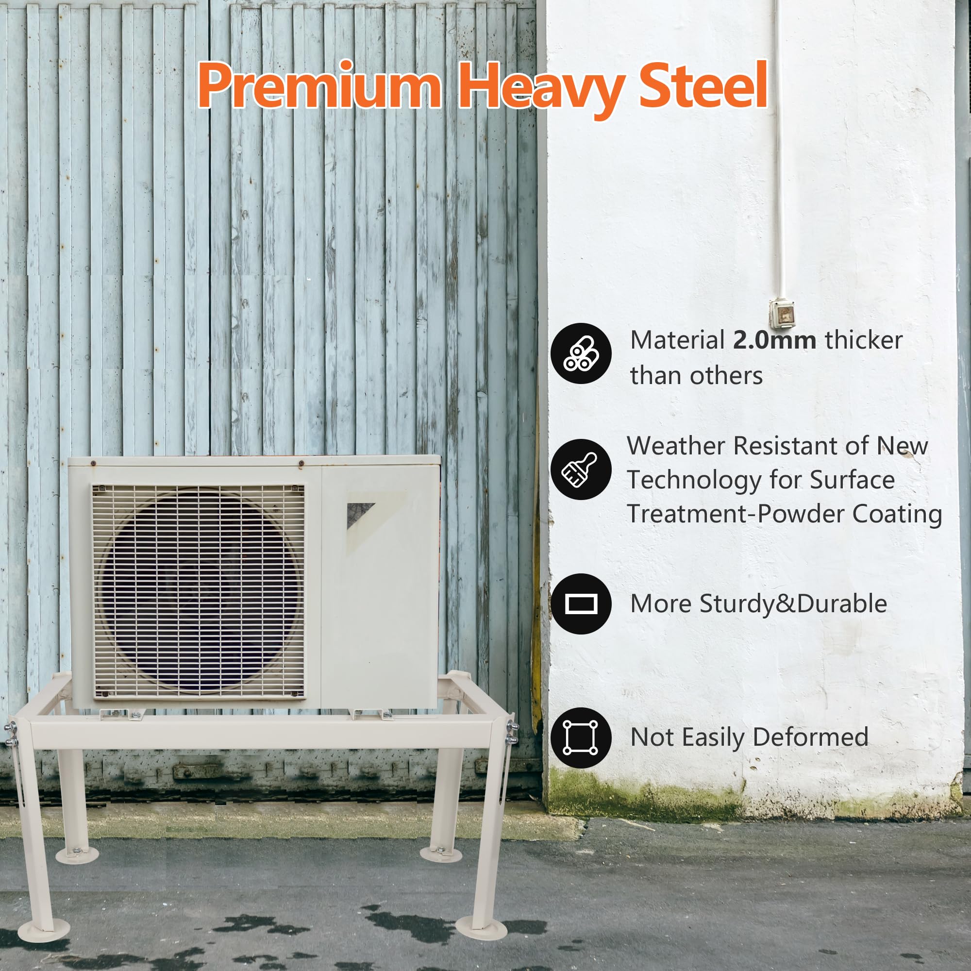 Wecooper Mini Split Ground Stand,Heavy Duty Condenser Stand For9000 36000Btu,Mini Split Ac Bracket For Ductless Air Conditioners