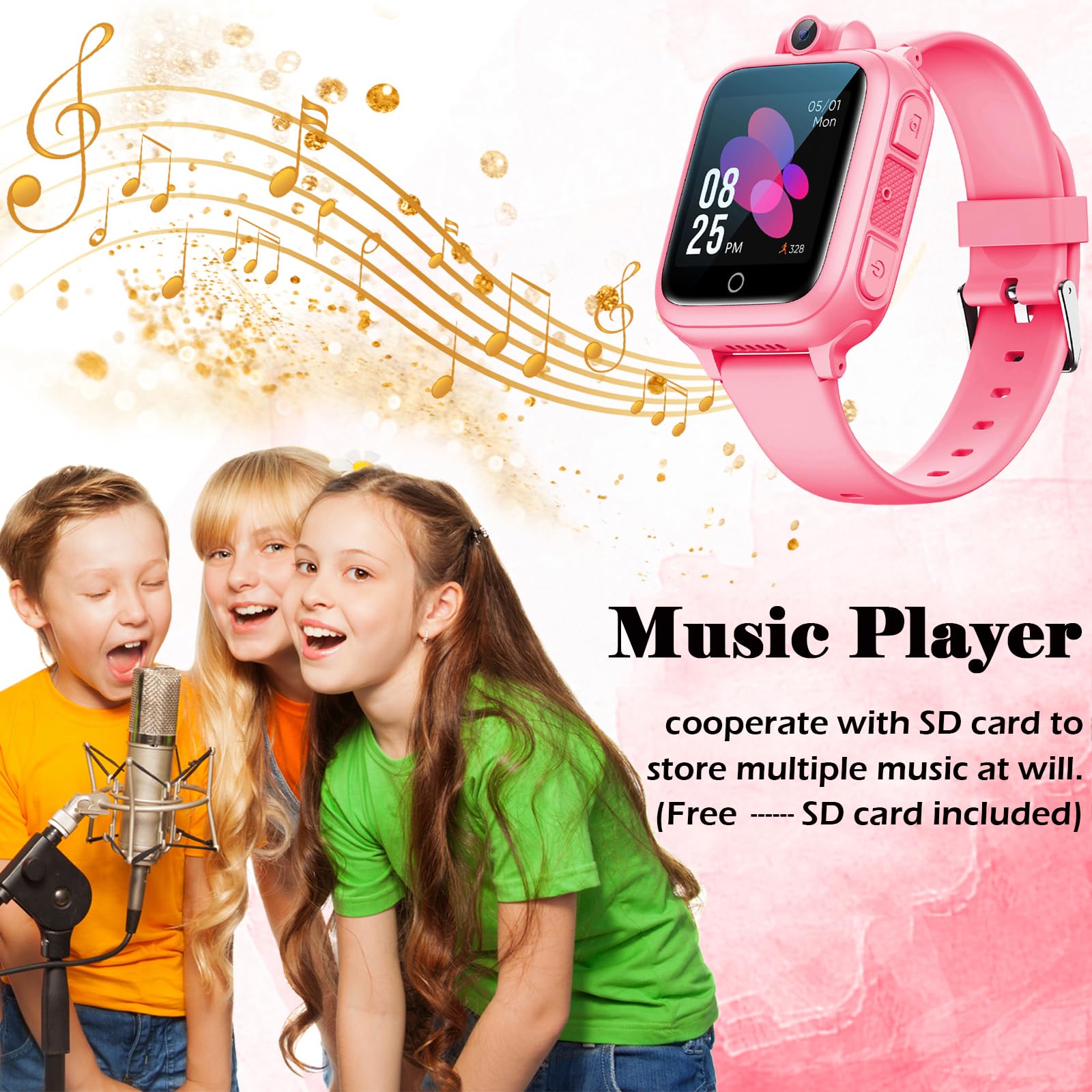 Kids Smart Watch For Girl Boy With 14 Puzzle Games Mp3 Music Video Player Toddler Watch Alarm Clock Camera Voice Video Recoder S