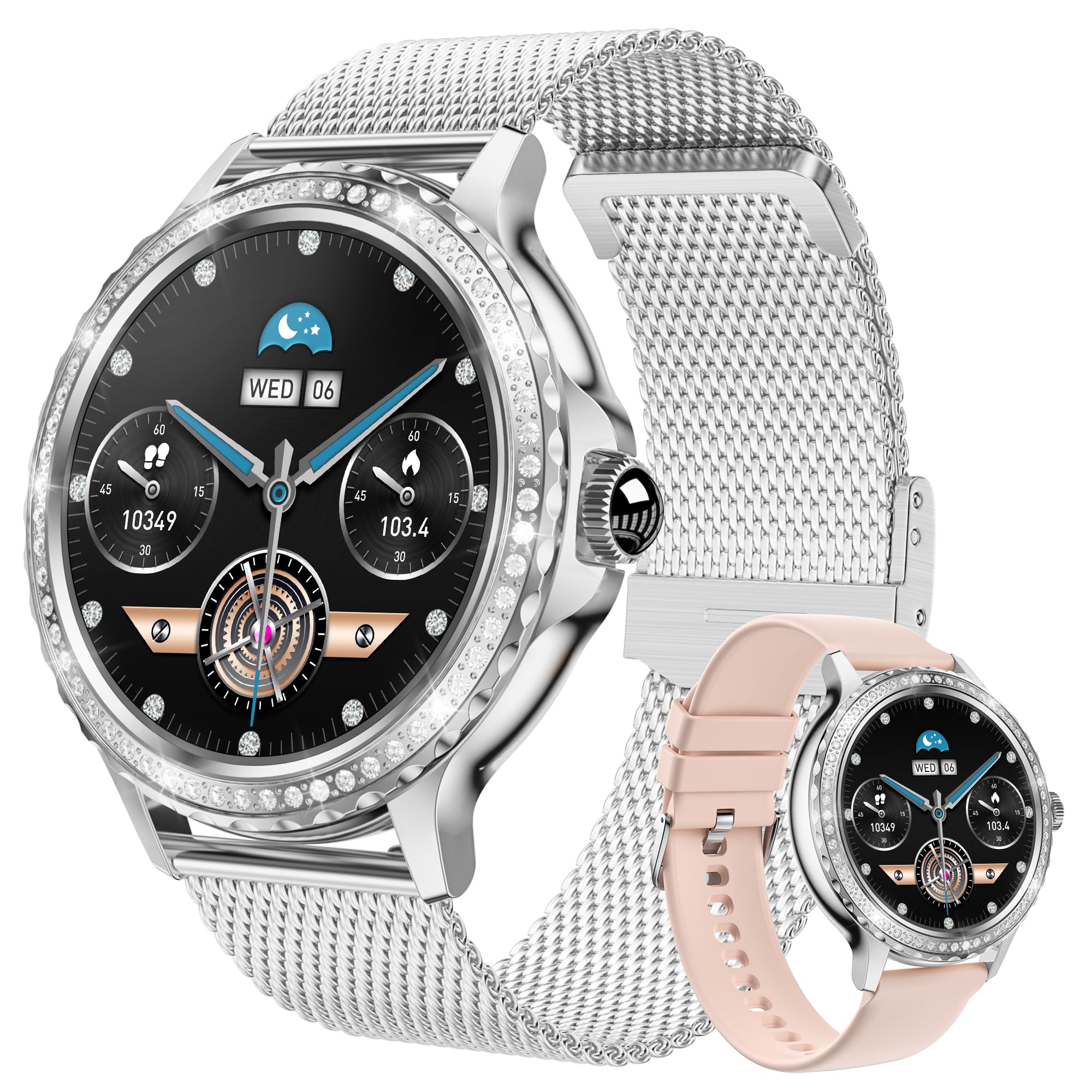 Bocloud Smart Watch For Men Women(Answer/Make Call), Bluetooth Smartwatches For Iphone Android Ios Ip68 Waterproof Fitness Activity Tracker With Blood Pressure/Heart Rate/Sleep Monitor/Messages