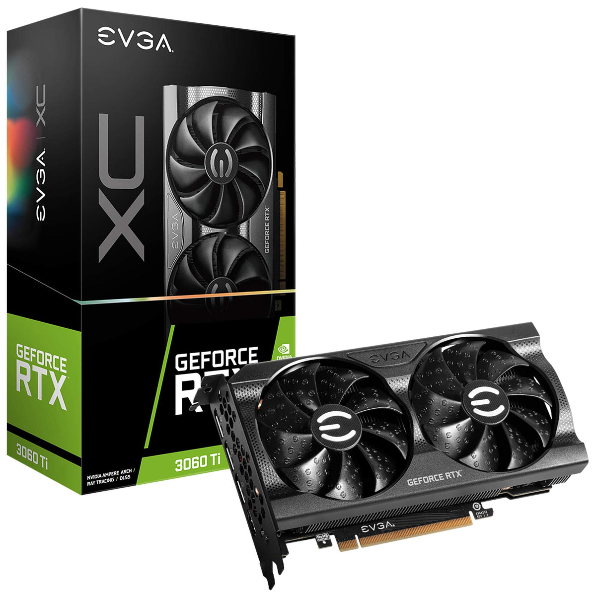 Evga Geforce Rtx 3060 Ti Xc Gaming, 08G-P5-3663-Kl, 8Gb Gddr6, Metal Backplate, Lhr