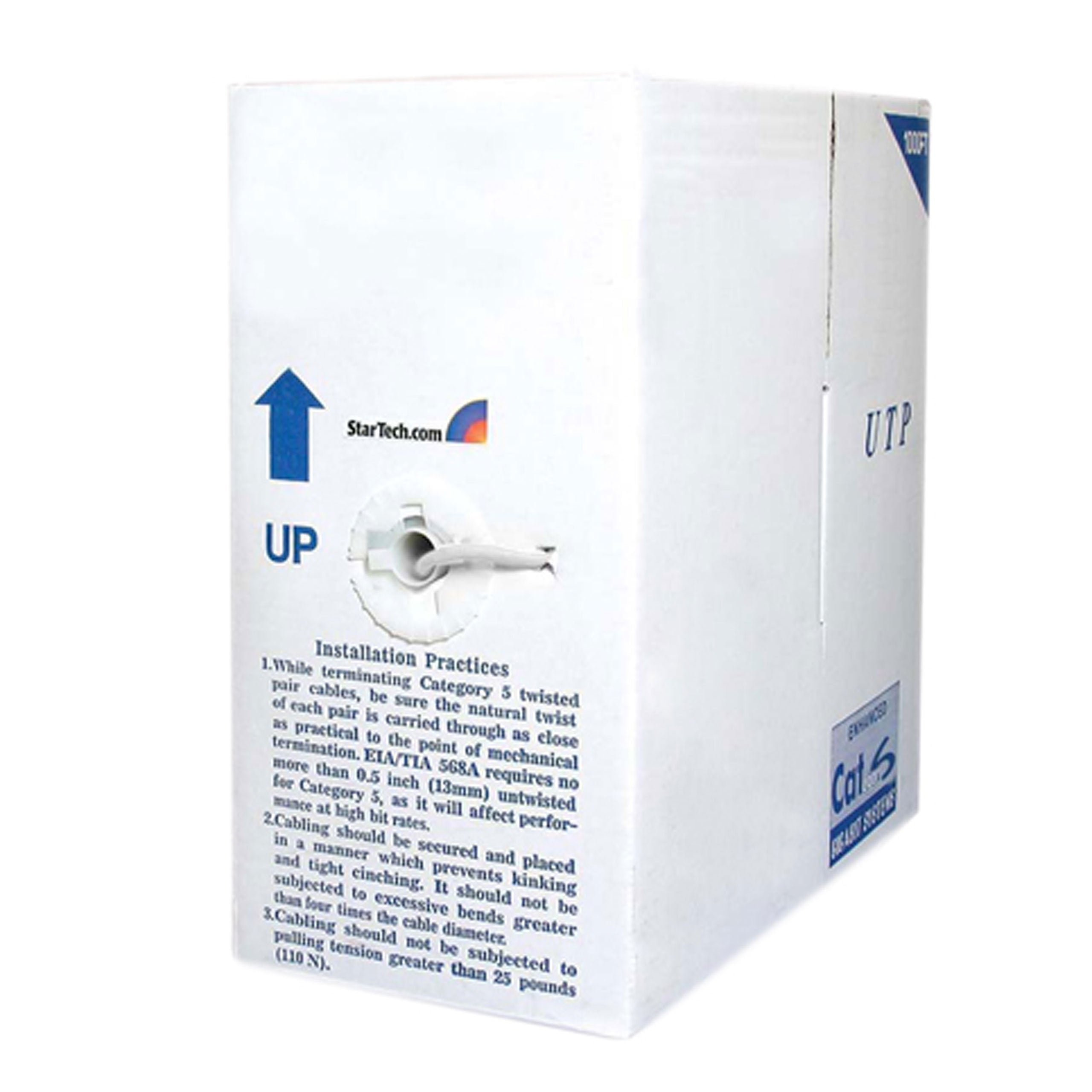 Startech.Com 1000 Ft Bulk Cat6 Ethernet Cable   Stranded   Cm Rated For In Wall Use   Cat 6 Utp Patch Cable   White (Wirc6Patwhr