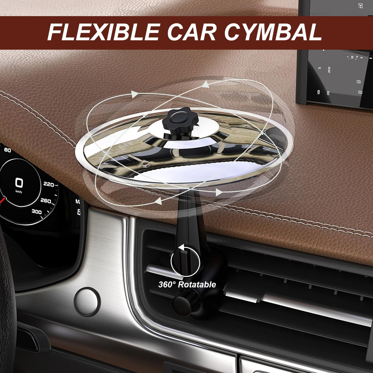 Dash Musical Instrument 2 Pack Car Cymbal Drum Air Vent, Mini Metal Drum Crash Cymbal for Car ...