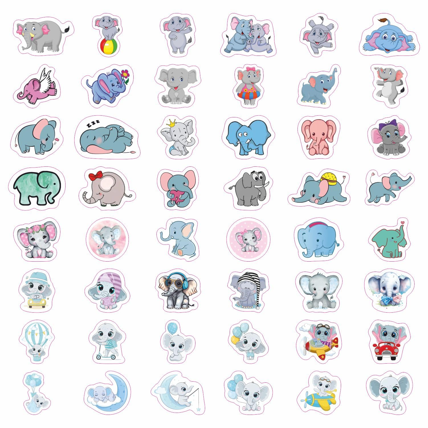 Elephant Stickers, Boy Elephant Stickers   Elephant Stickers For Water Bottle And Laptop, Elephant Shower Decorations, Elephant