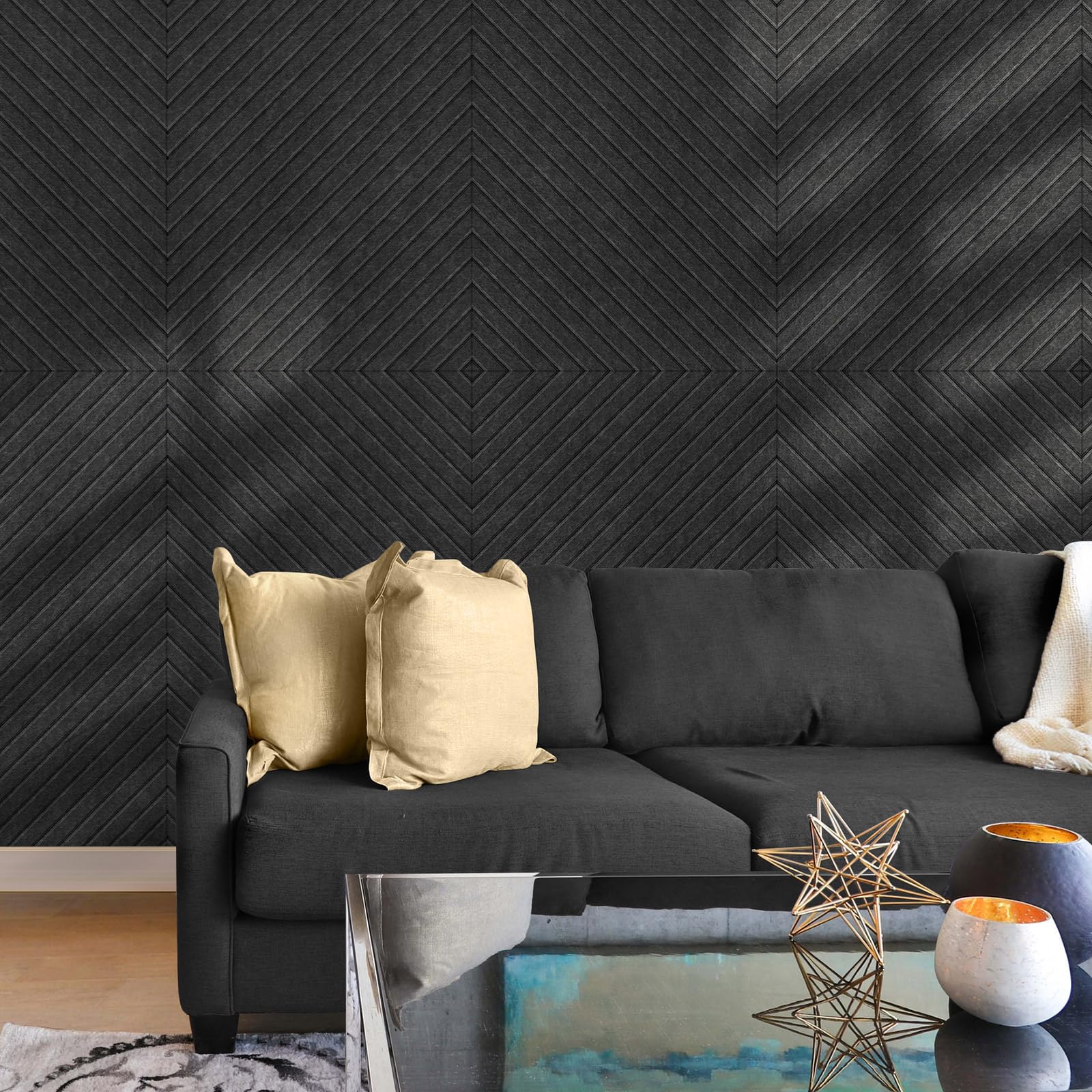 Drklang 6 Pack Sound Proof Panels For Walls, 47.2'' X 23.6'' X 0.36'' Acoustic Panels Sound Absorbing In Left And Right Diagonal