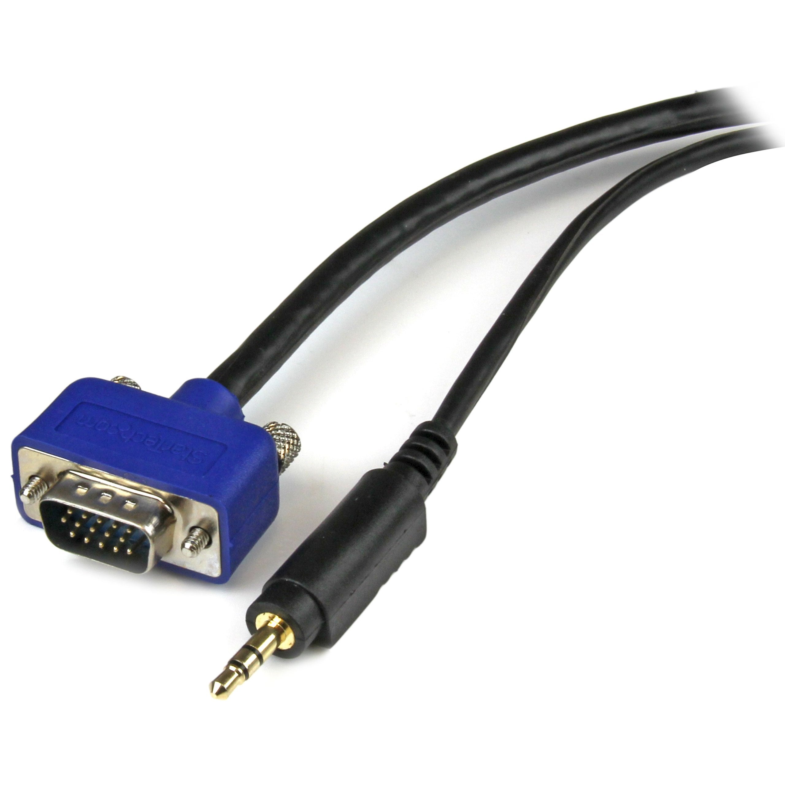 Startech.Com 6 Ft. (1.8 M) Vga Cable With Audio   Hd15 Vga With Audio   Coaxial High Resolution   Male/Male   Vga Monitor Cable