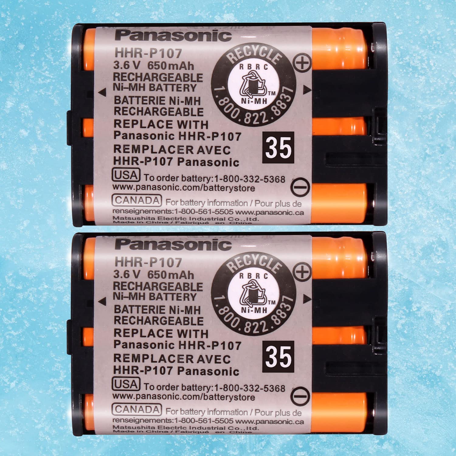 Trianglepatt 2 Pack Hhr P107 Ni Mh Rechargeable Battery For Panasonic 3.6V 650Mah Battery For Cordless Phones