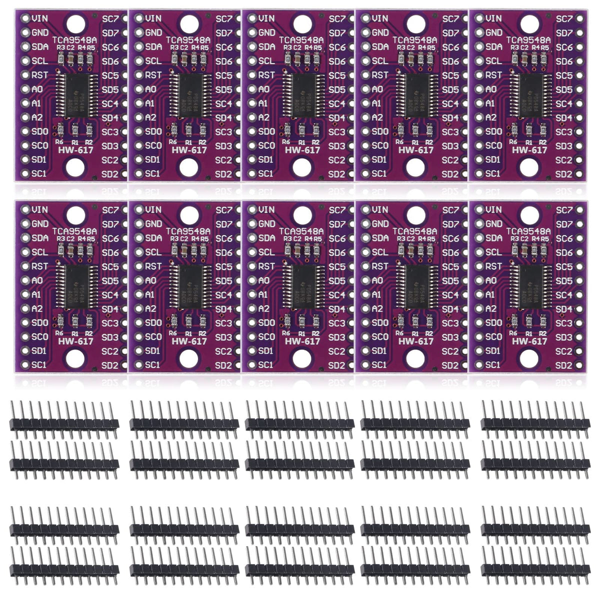 Aobao 10Pcs Tca9548A I2C Iic Multiplexer Breakout Board 8 Channel Expansion Board For Arduino