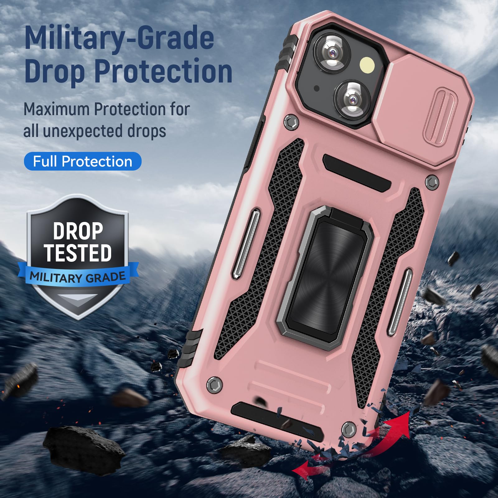 Sefing Phone Case For Iphone 15 Plus Case Iphone 15 Plus Phone Case With Camera Cover, With Ring Holder Kickstand, With Magnetic