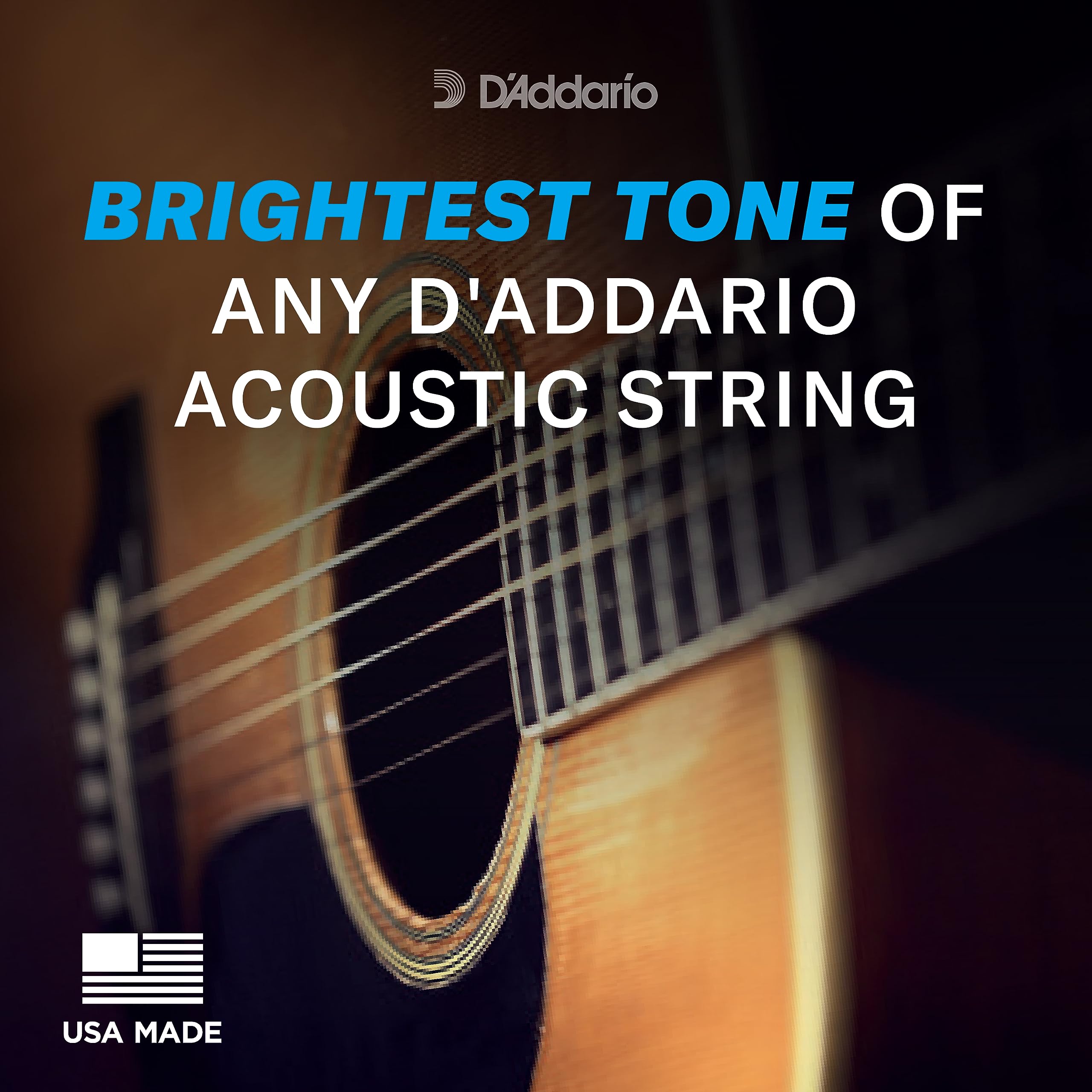 D'Addario Guitar Strings   Acoustic Guitar Strings   80/20 Bronze   For 6 String Guitar   Deep, Bright, Projecting Tone   Ej10 3