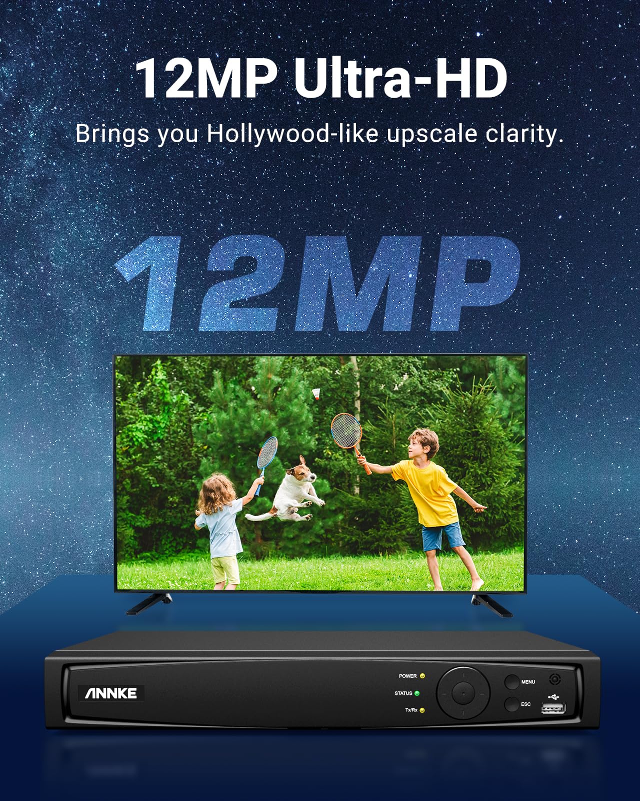 Annke 12Mp 8Ch Nvr For Poe Home Security Camera System, H.265+, With Ai Motion Detection, Works With 8 X Ip Cams, Supports Up To 8Tb Hdd, Rtsp, Alexa, 24/7 Recording (Hdd Not Included)