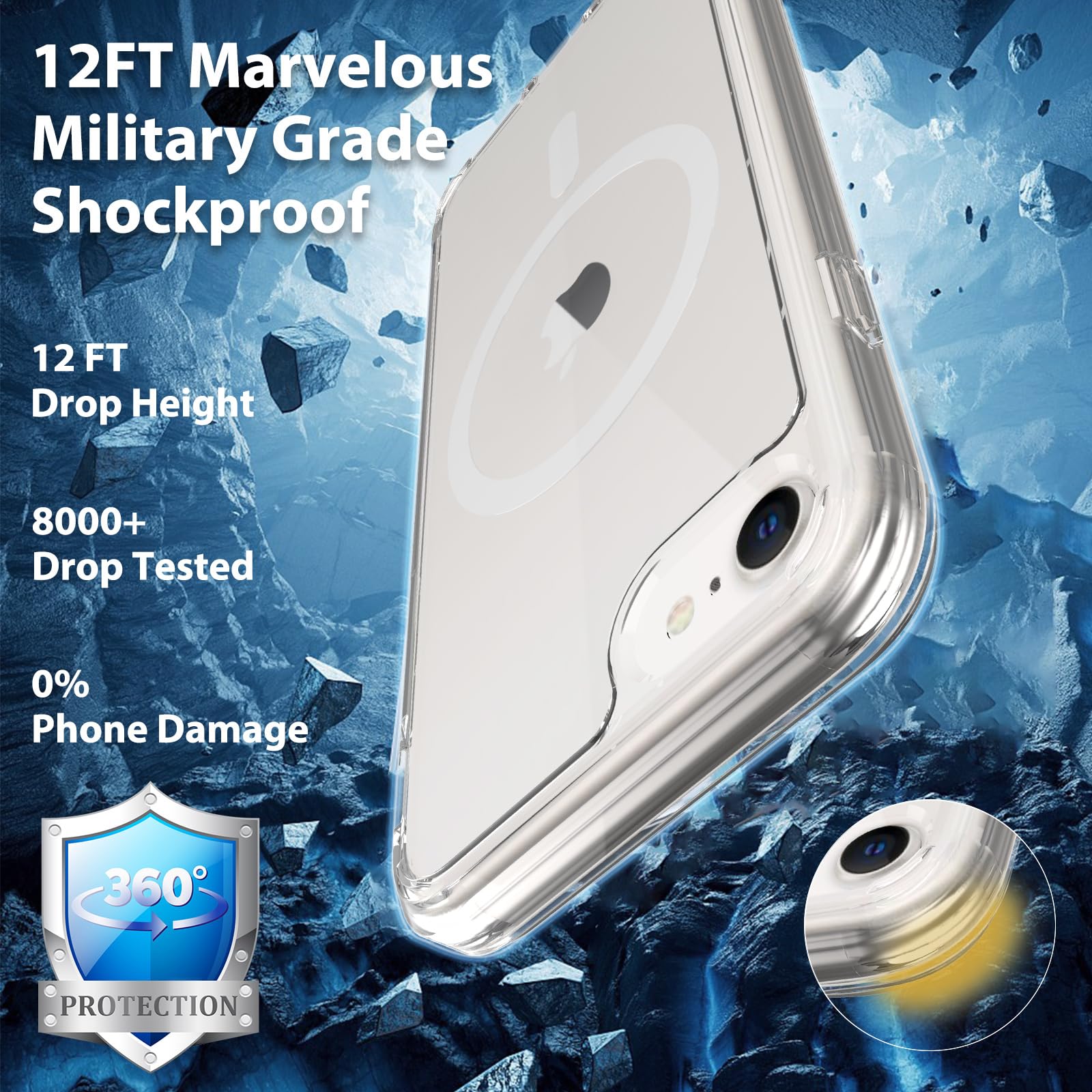 Magnetic For Iphone Se Case 2022/2020,Iphone 8/7 Case,Compatible With Magsafe,Shockproof Anti Scratch Thin Slim Phone Case.Magne