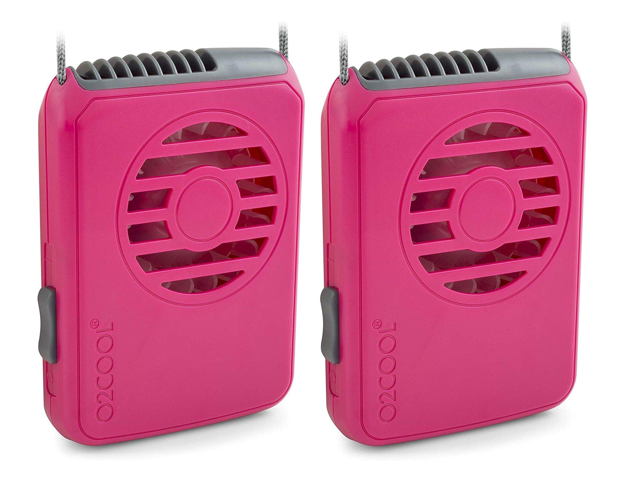 O2COOL Deluxe Necklace Fan, Raspberry, 2 Units New title: O2COOL Deluxe Necklace Fan, Pink, 2 Units