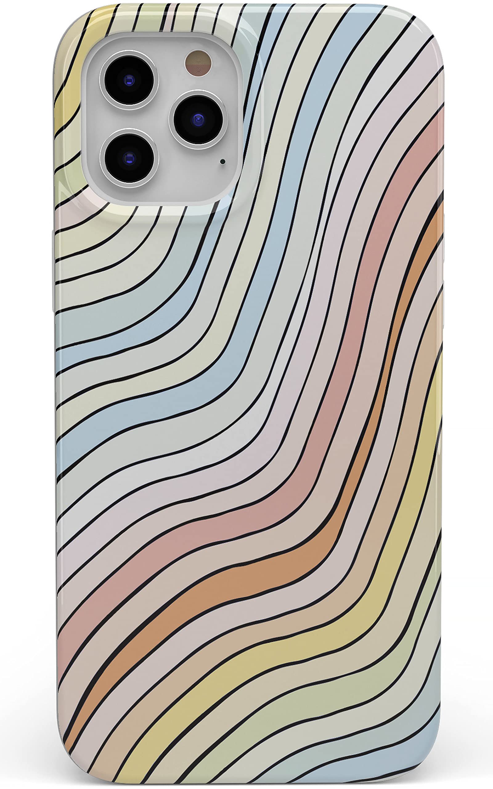 Casely Iphone 11 Pro Max Case | Ride The Wave | Pastel Rainbow Lined Case