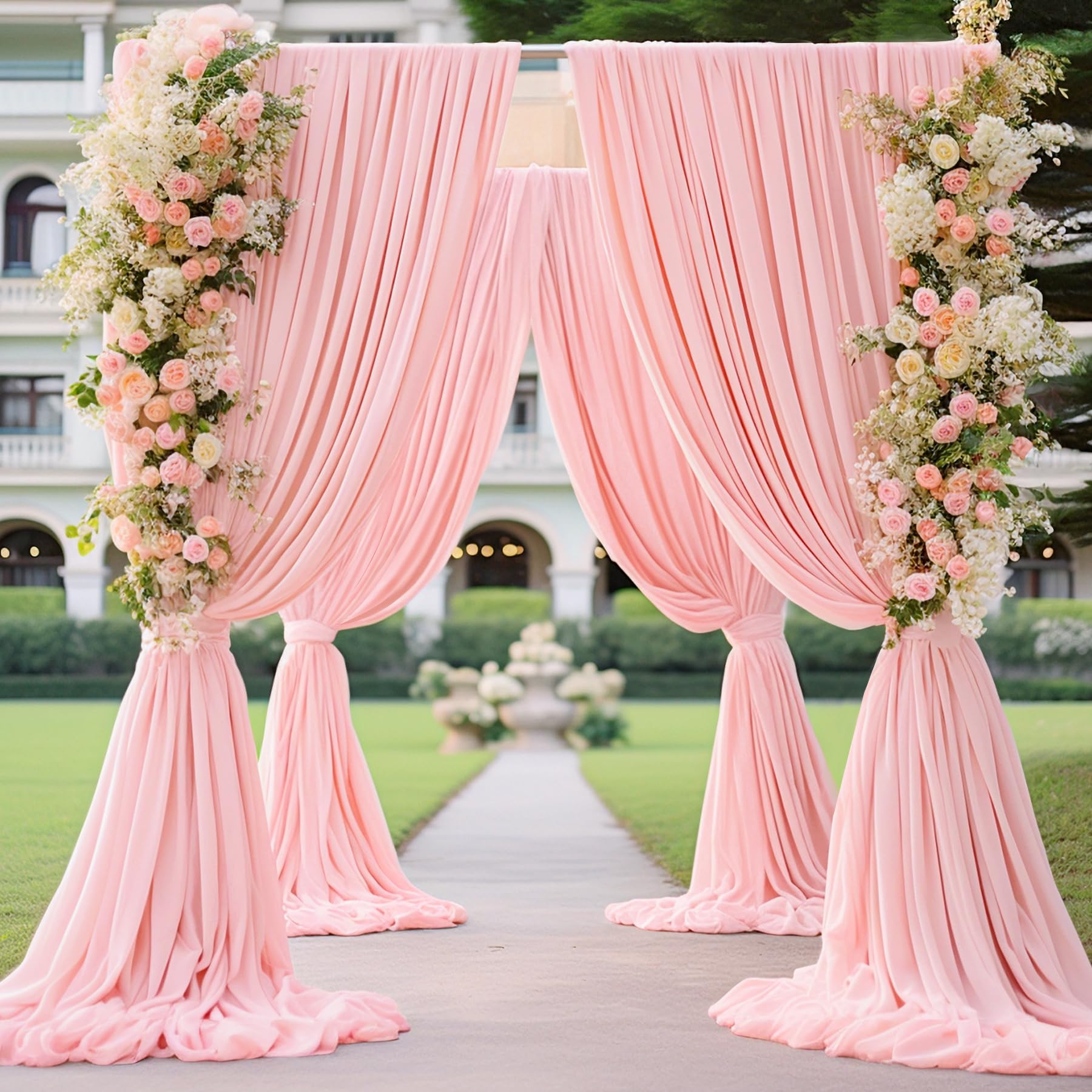 Blush Pink Backdrop Curtain For Parties Baby Shower Wrinkle Free Pink Photo Curtains Backdrop Drapes Fabric Decoration For Weddi