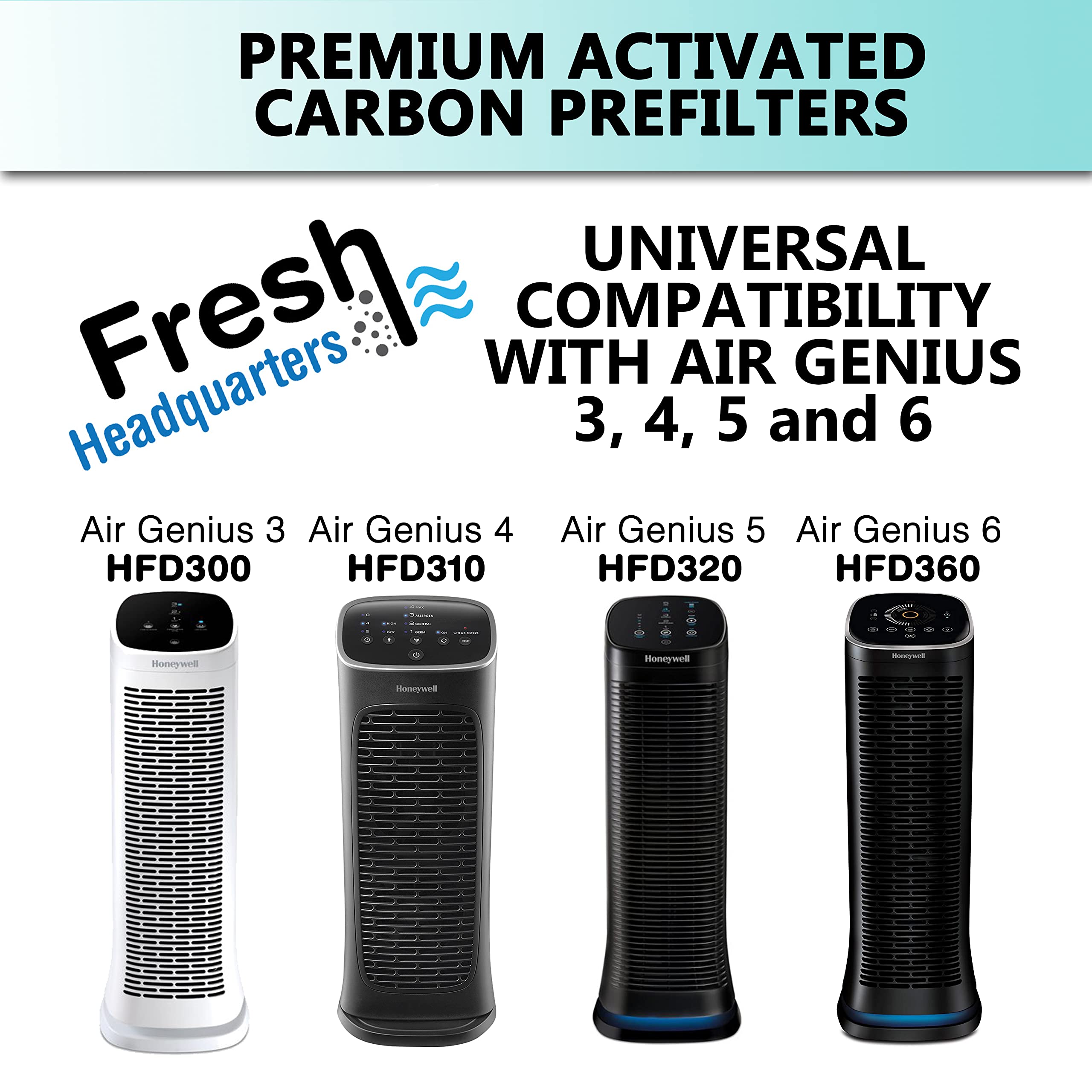 6 Pack Pre Filter Compatible With Honeywell Air Genius 3, 4, 5, 6 Purifier   Models Hfd300, Hfd310, Hfd314, Hfd320, Hd320, Hfd32