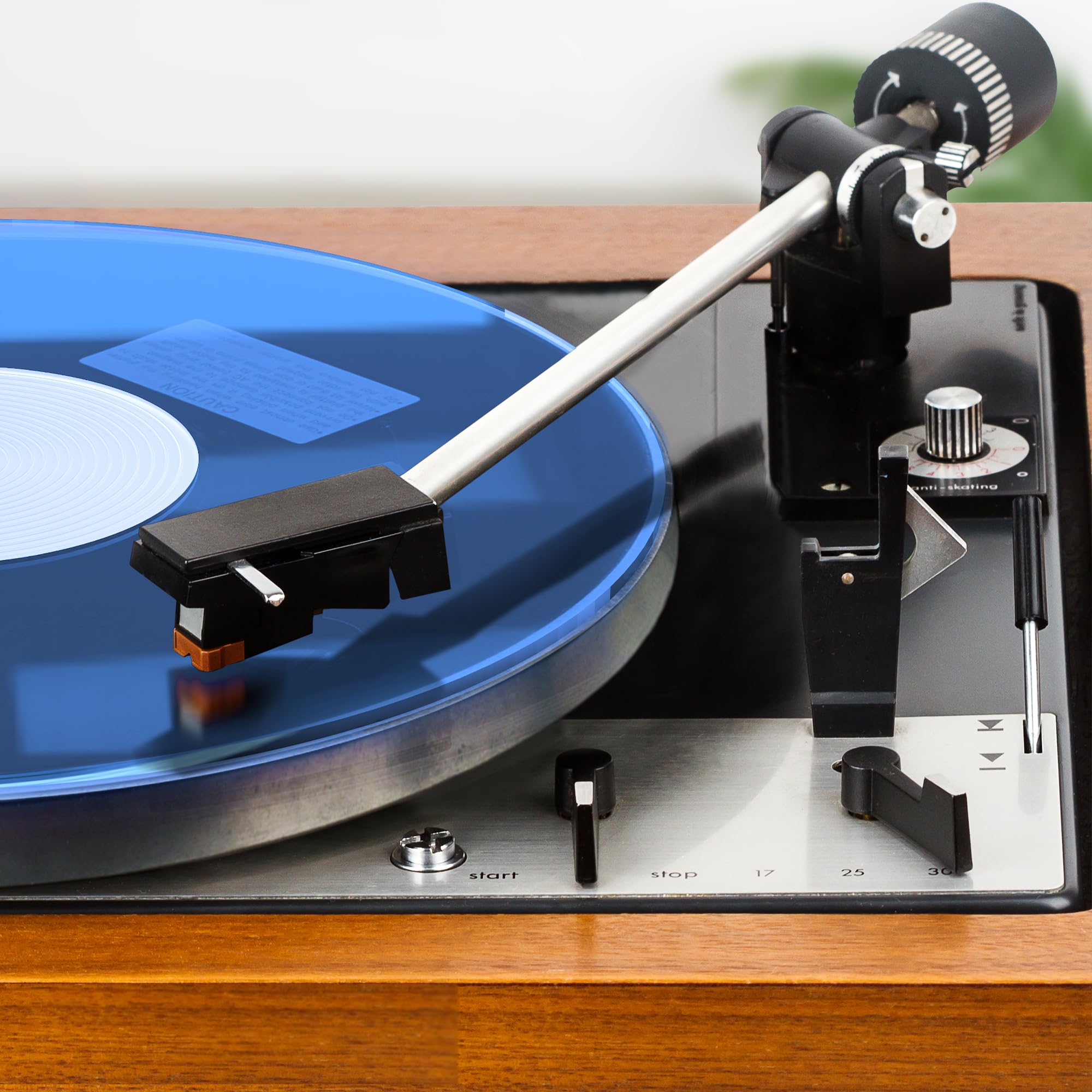 PRO SPIN Blue Acrylic Turntable Mat - Platter Slipmat for 12 Vinyl Vintage Record Player - Antistatic Cover, Reduces Noise & Sou