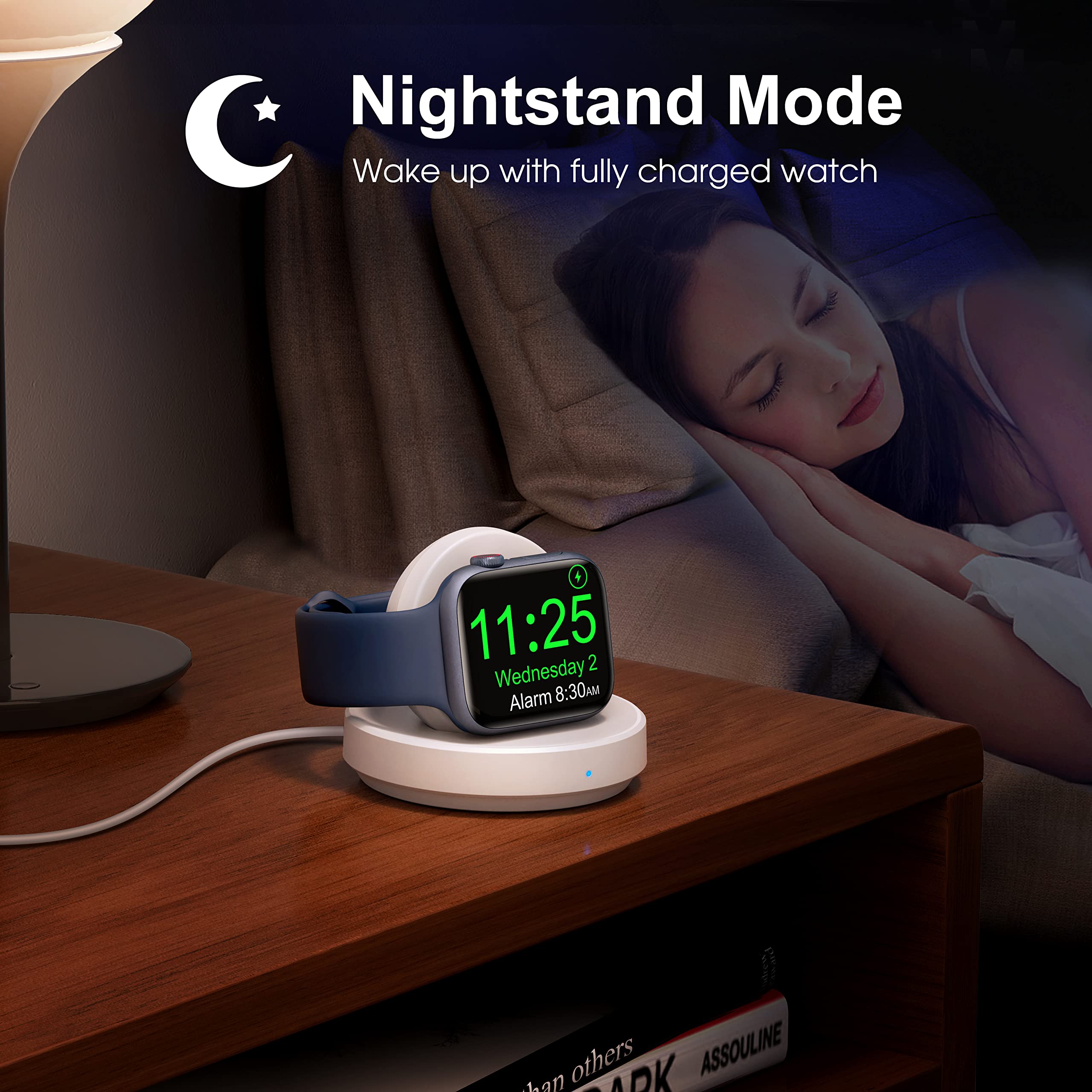 Charging Stand For Apple Watch, Magnetic Wireless Portable Watch Charger Stand With Charging Cord&Adapter Compatible With Iwatch