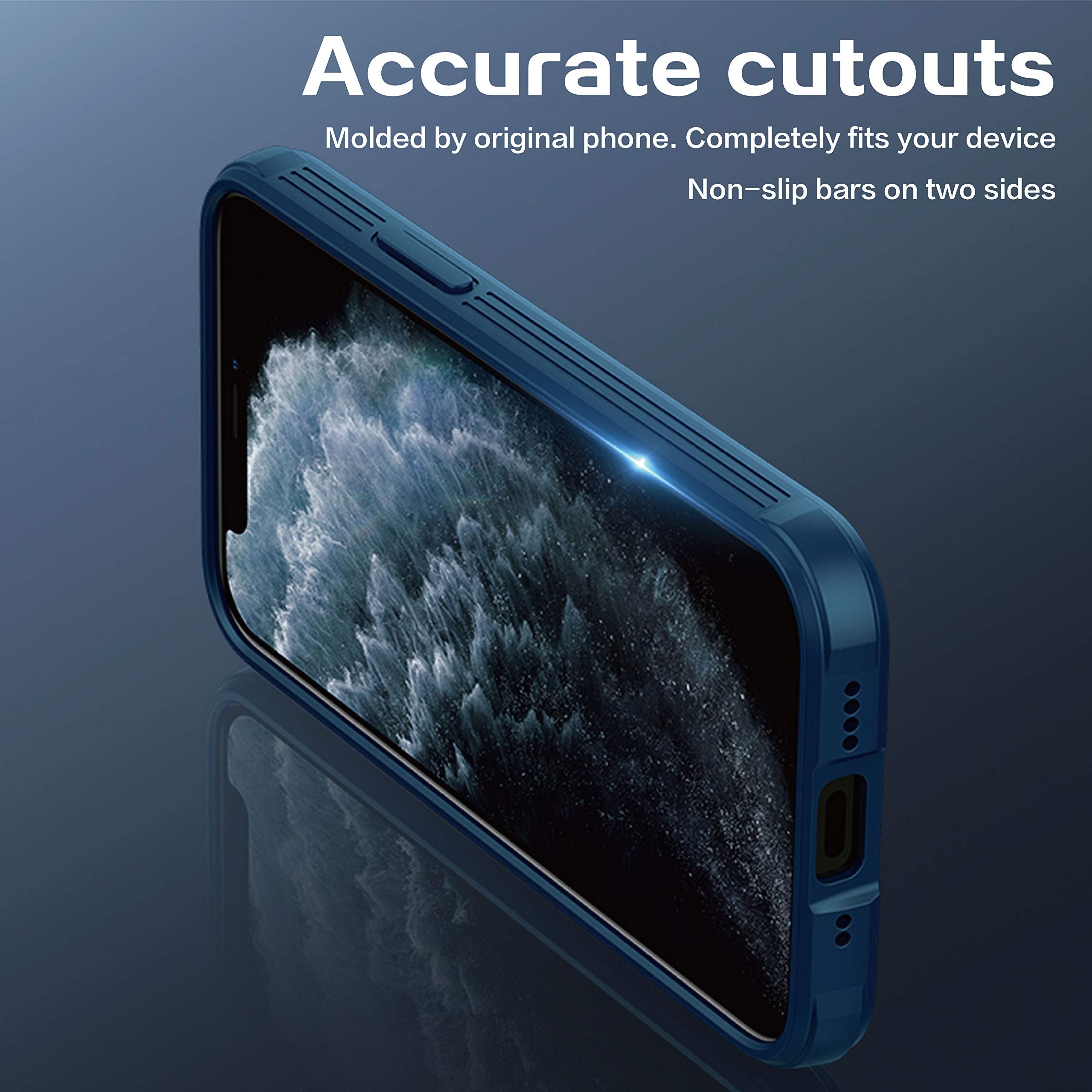 Imluckies Compatible With Iphone 12 Pro / 12 Case With Camera Cover, Hard Pc Back & Soft Bumper, Protective & Slim Fit, Camera P