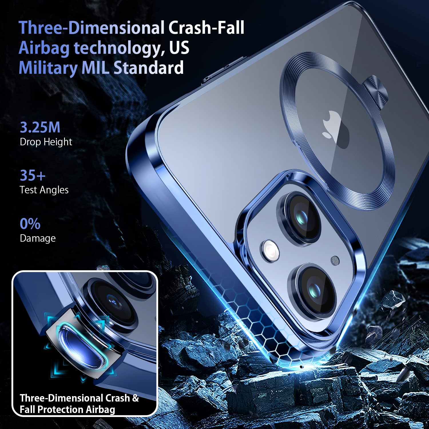 Tlikemiss [Cd Ring Compatible With Magsafe Invisible Stand] Magnetic For Iphone 15 Plus Case, [Electroplated Bumper Non Yellowin