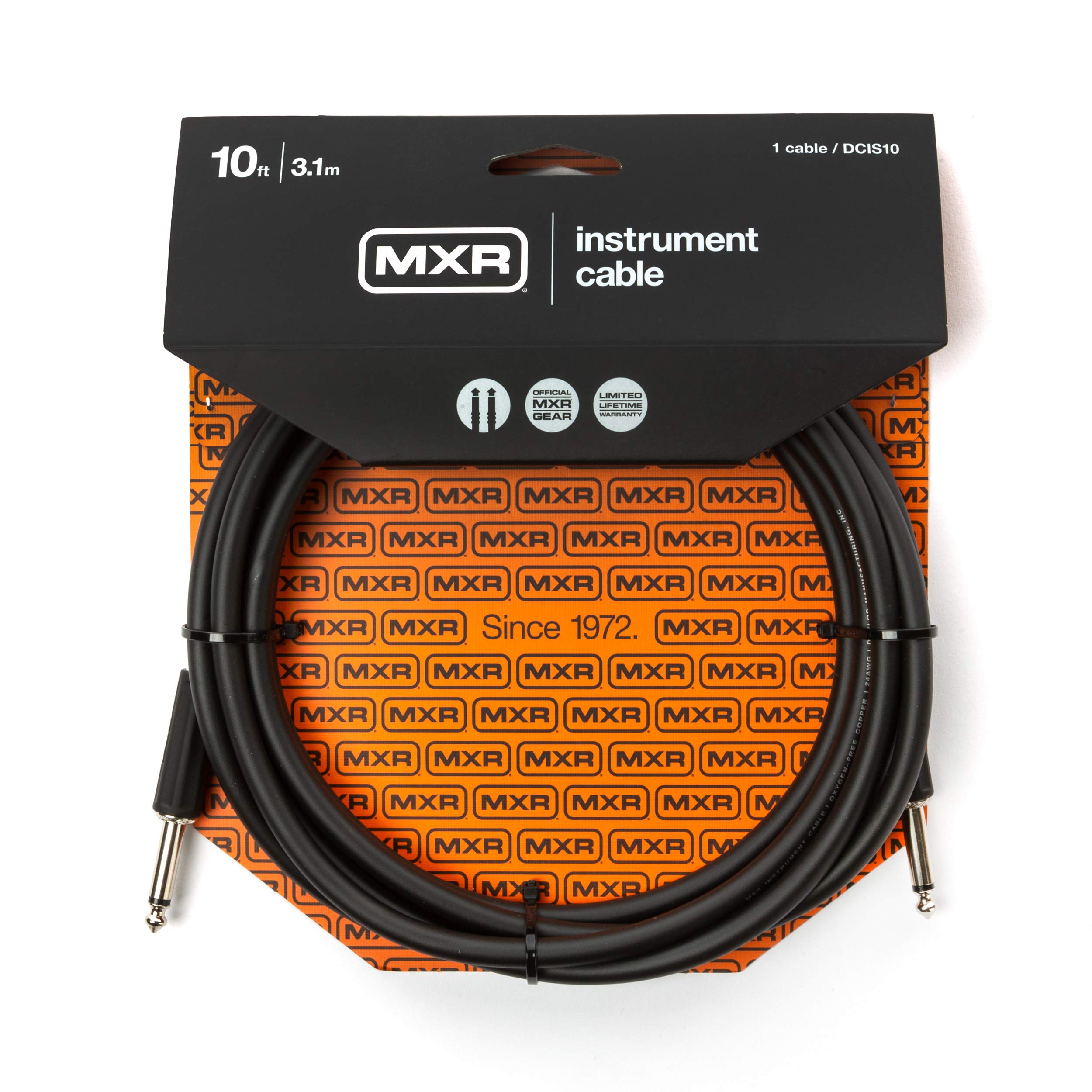 Jim Dunlop Mxr Standard Instrument Cable (Dcis10), Black, 10 Ft|3.1 M