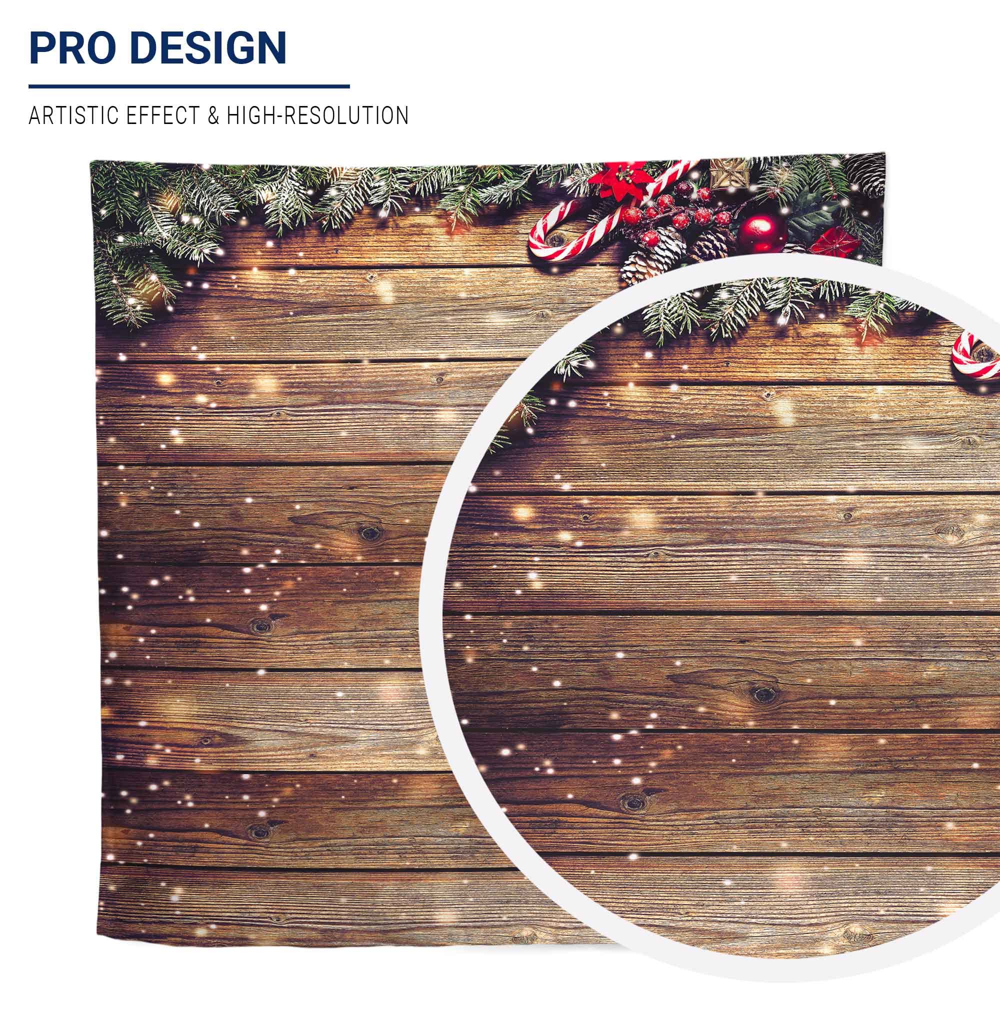 Allenjoy 8X8Ft Rustic Christmas Wood Photography Backdrop Sparkle Bokeh Brown Wooden Board Vintage Wall Floordrop Winter Family