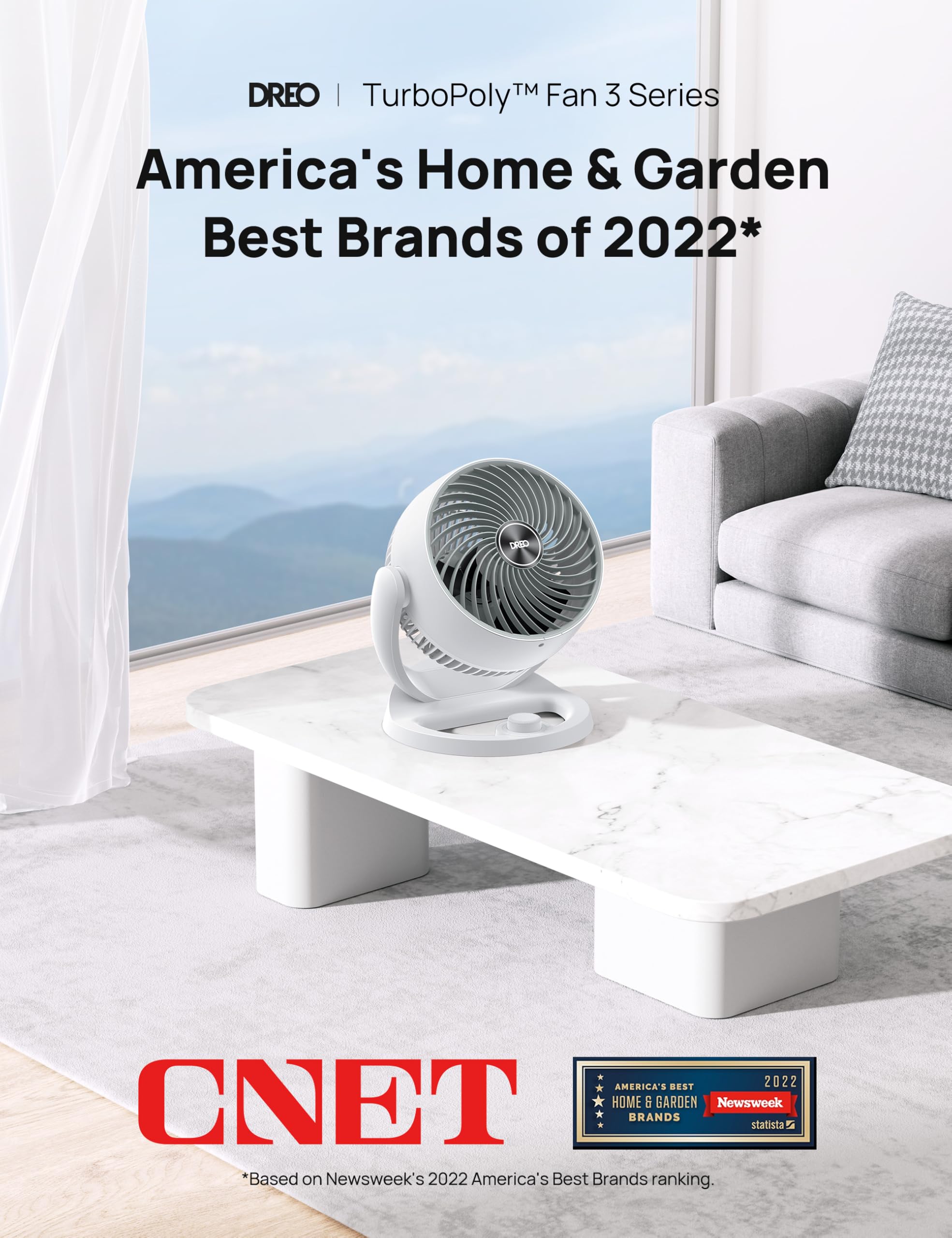 Dreo 11.8 Air Circulator Fan, Desk Fan, 70Ft Whole Room Air Circulation, Table Fan, 120 Adjustable Tilt, 3 Speed, 28Db Low Noise