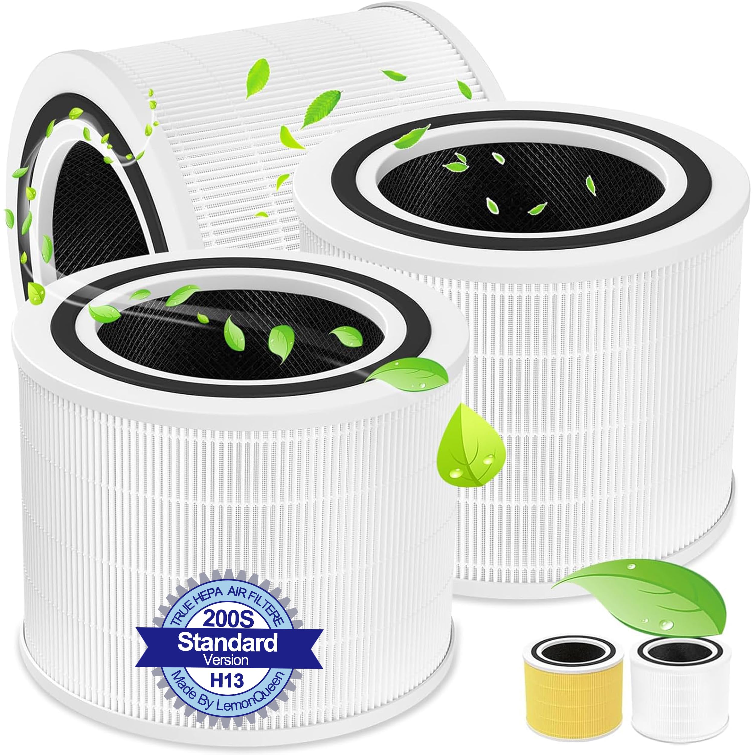 3Pack Core 200S Replacement Filter For Levoit Core 200S Smart Wifi Air Purifier, 4 Stage Core 200S Air Filter Activated Carbon,H