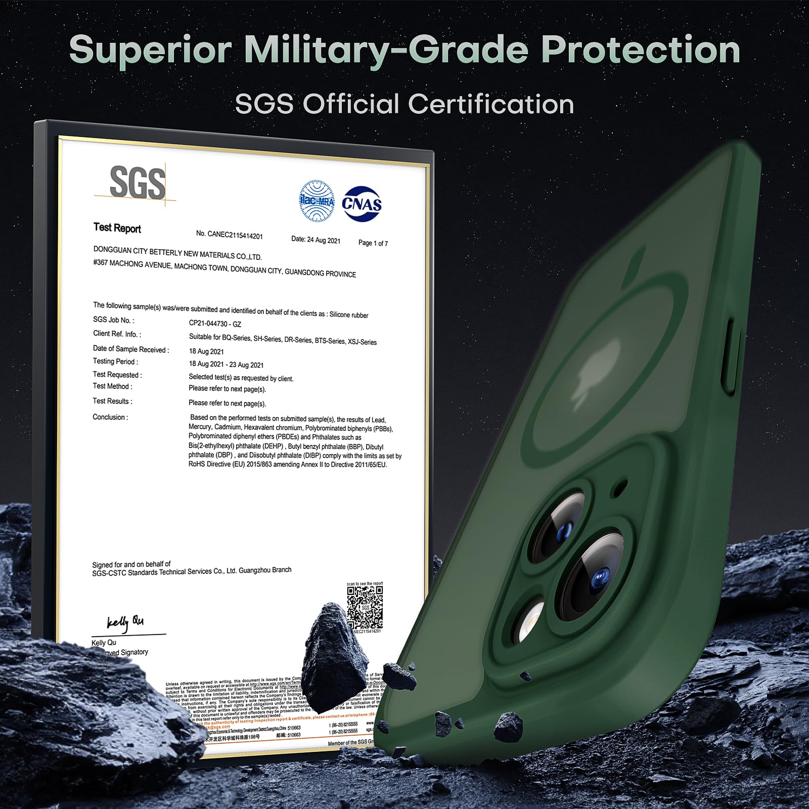 Tocol Magnetic For Iphone 13 Case, Upgraded Full Camera Protection, Compatible With Magsafe, 15Ft Drop Protection, Translucent M