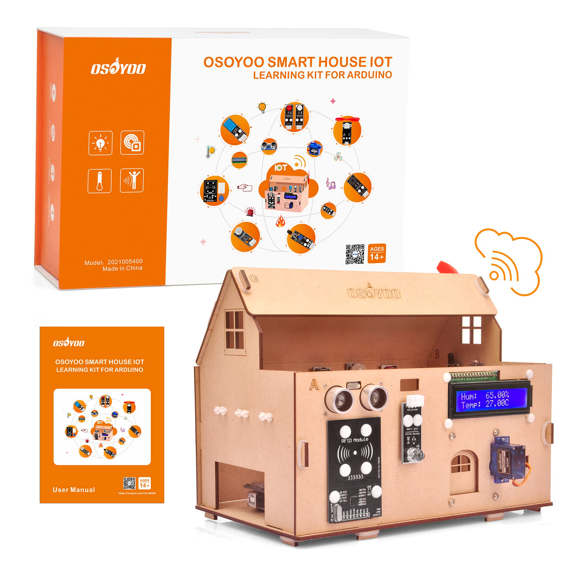OSOYOO Smart House IoT Starter Kit for Arduino MEGA2560,Learning STEM Electronic Engineering Coding Programming, DIY Home Automa